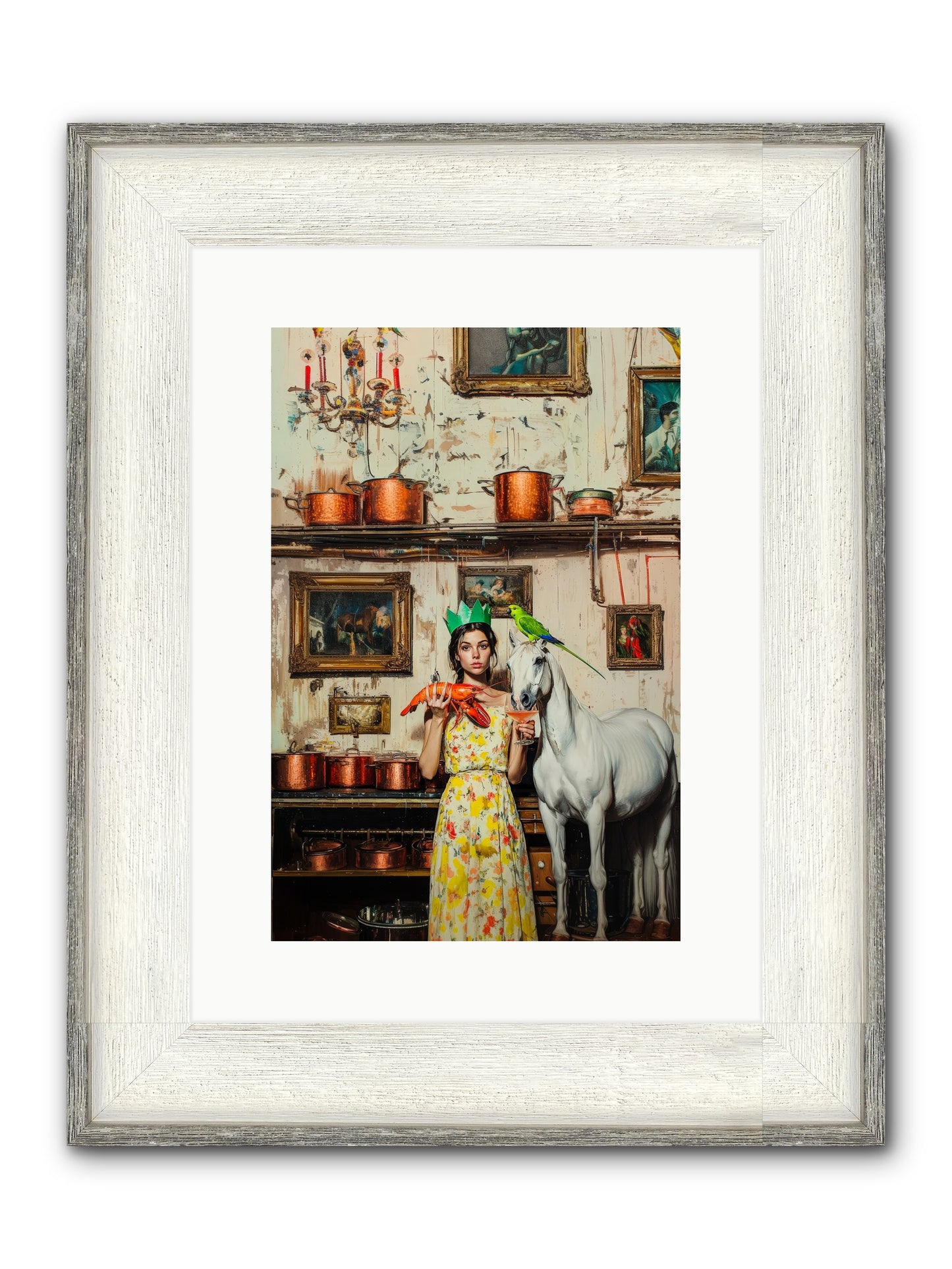Lady Clementine's Culinary Court Framed Print - Driftwood White 10x15