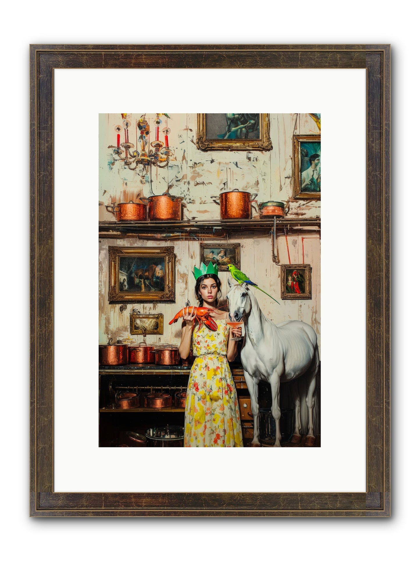 Lady Clementine's Culinary Court Framed Print - Slimwoods Black/Gold 10x15