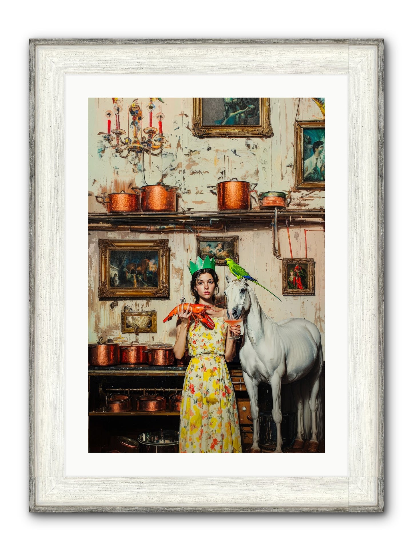 Lady Clementine's Culinary Court Framed Print - Driftwood White 20x30