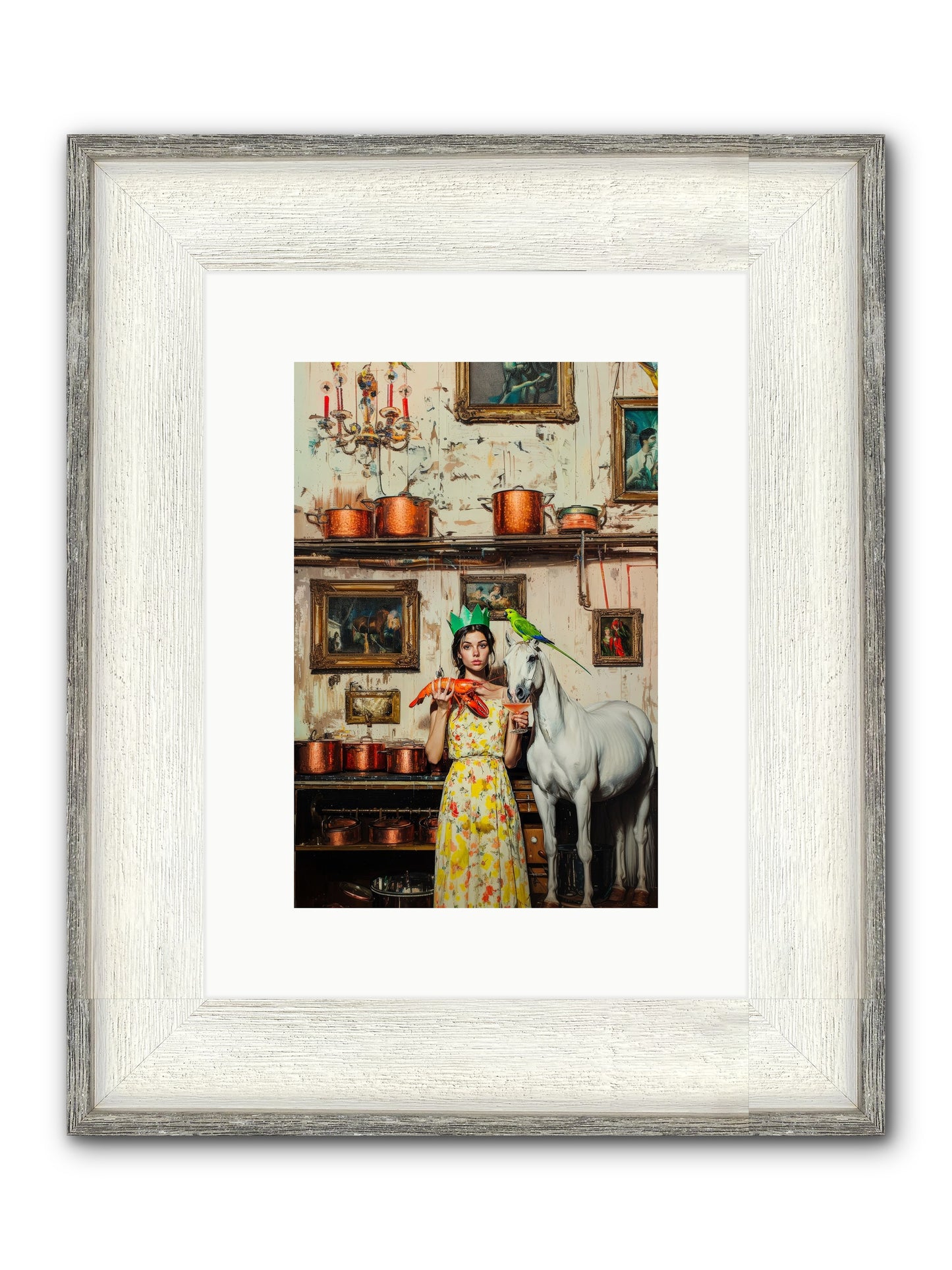 Lady Clementine's Culinary Court Framed Print - Driftwood White 8x12