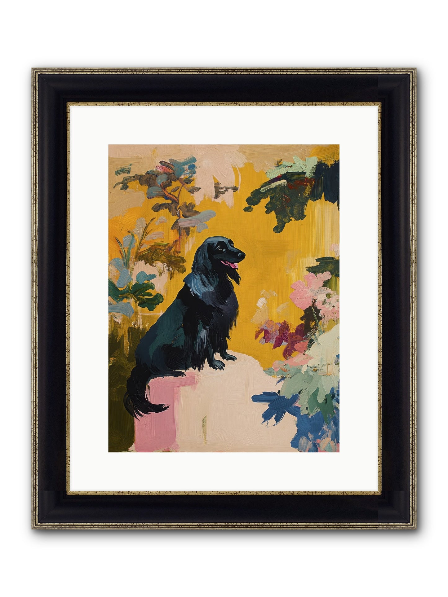 Lady Fern Framed Print - Black & Gold 12x16