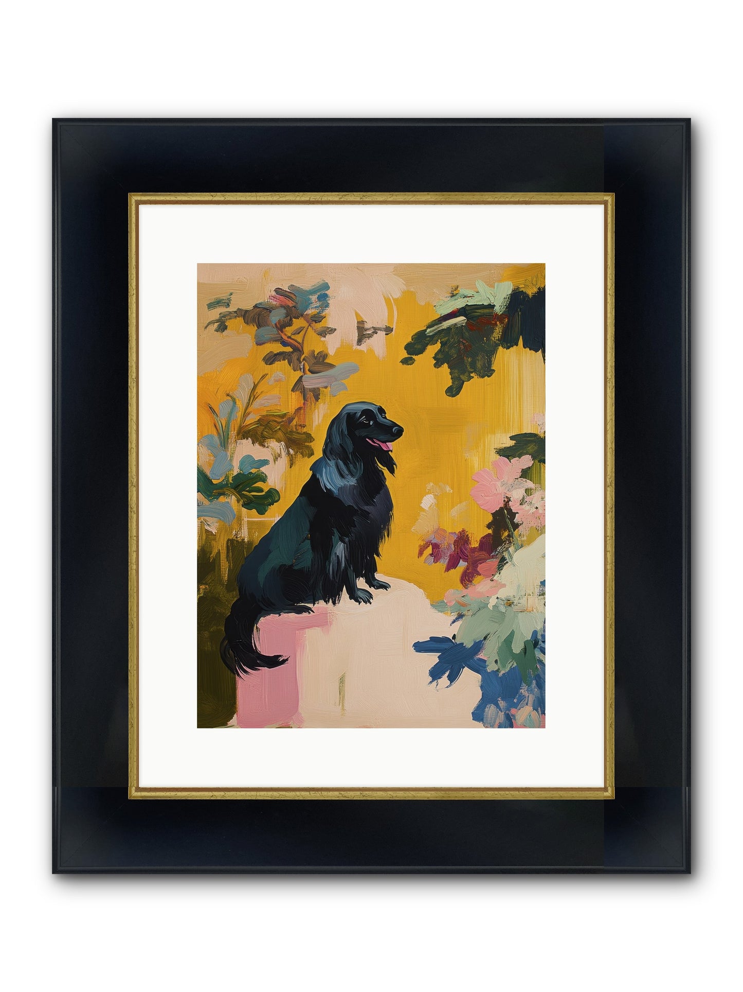 Lady Fern Framed Print - Wide Black w/Gold 12x16