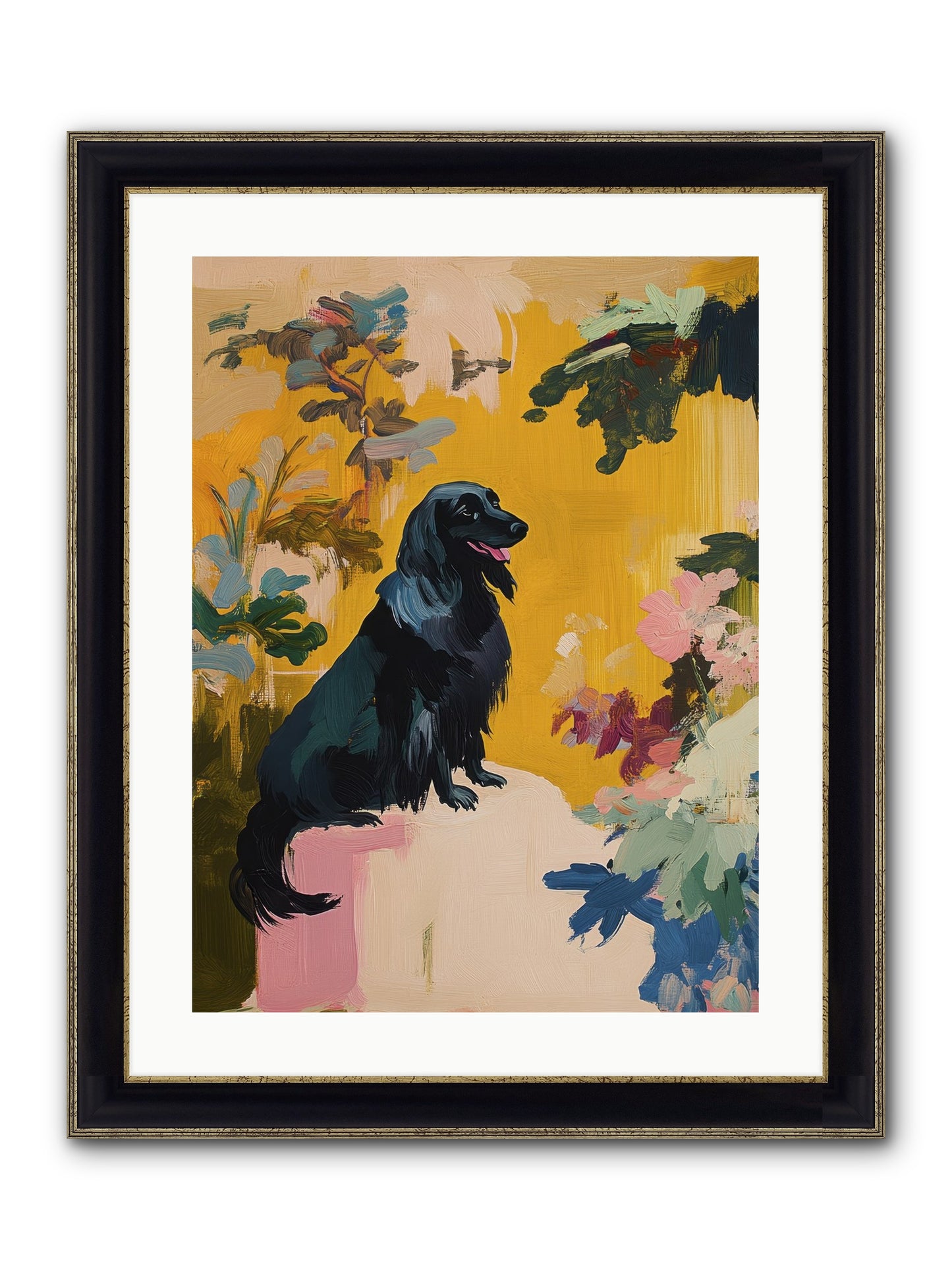 Lady Fern Framed Print - Black & Gold 18x24