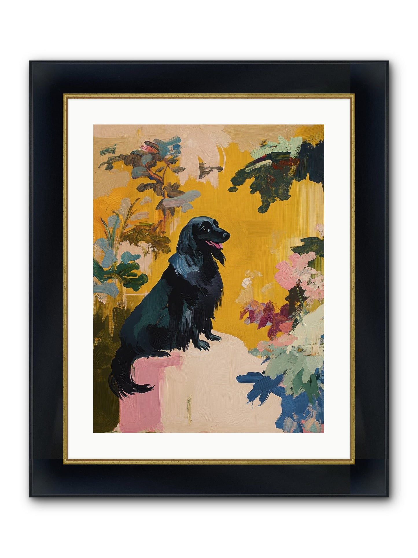 Lady Fern Framed Print - Wide Black w/Gold 18x24