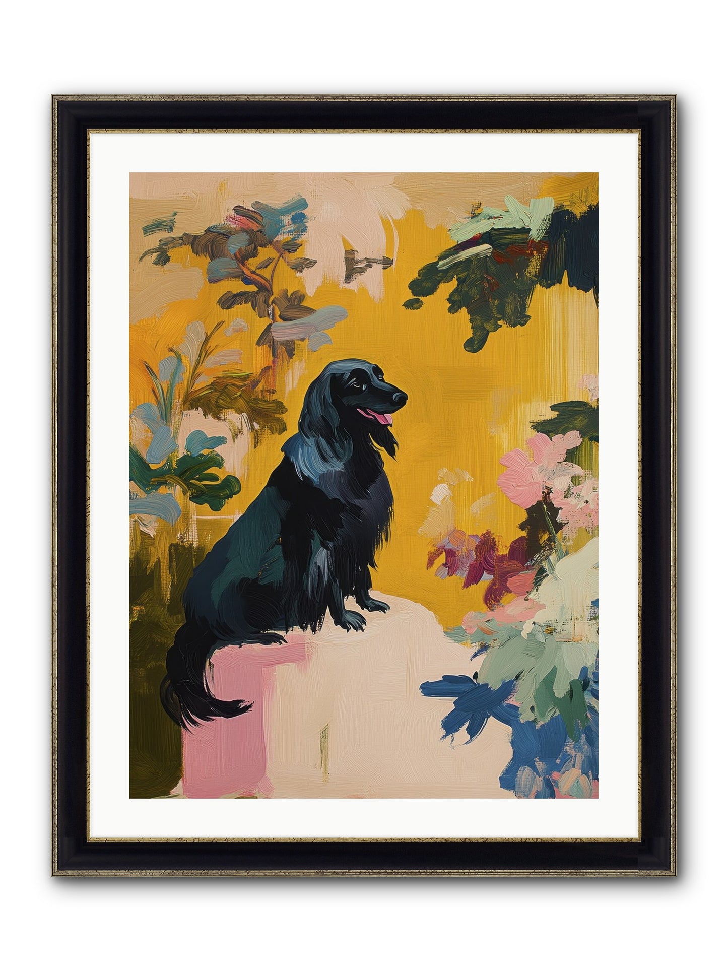 Lady Fern Framed Print - Black & Gold 24x32