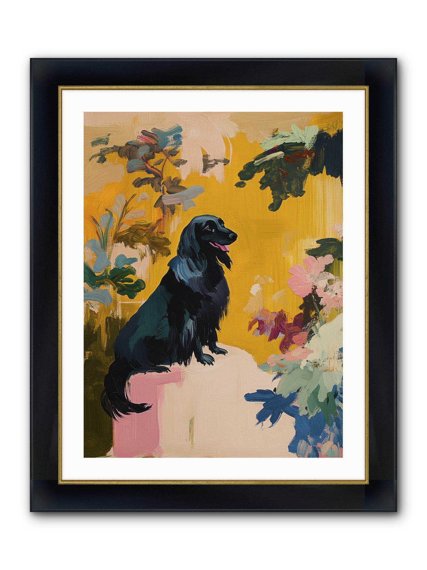 Lady Fern Framed Print - Wide Black w/Gold 24x32