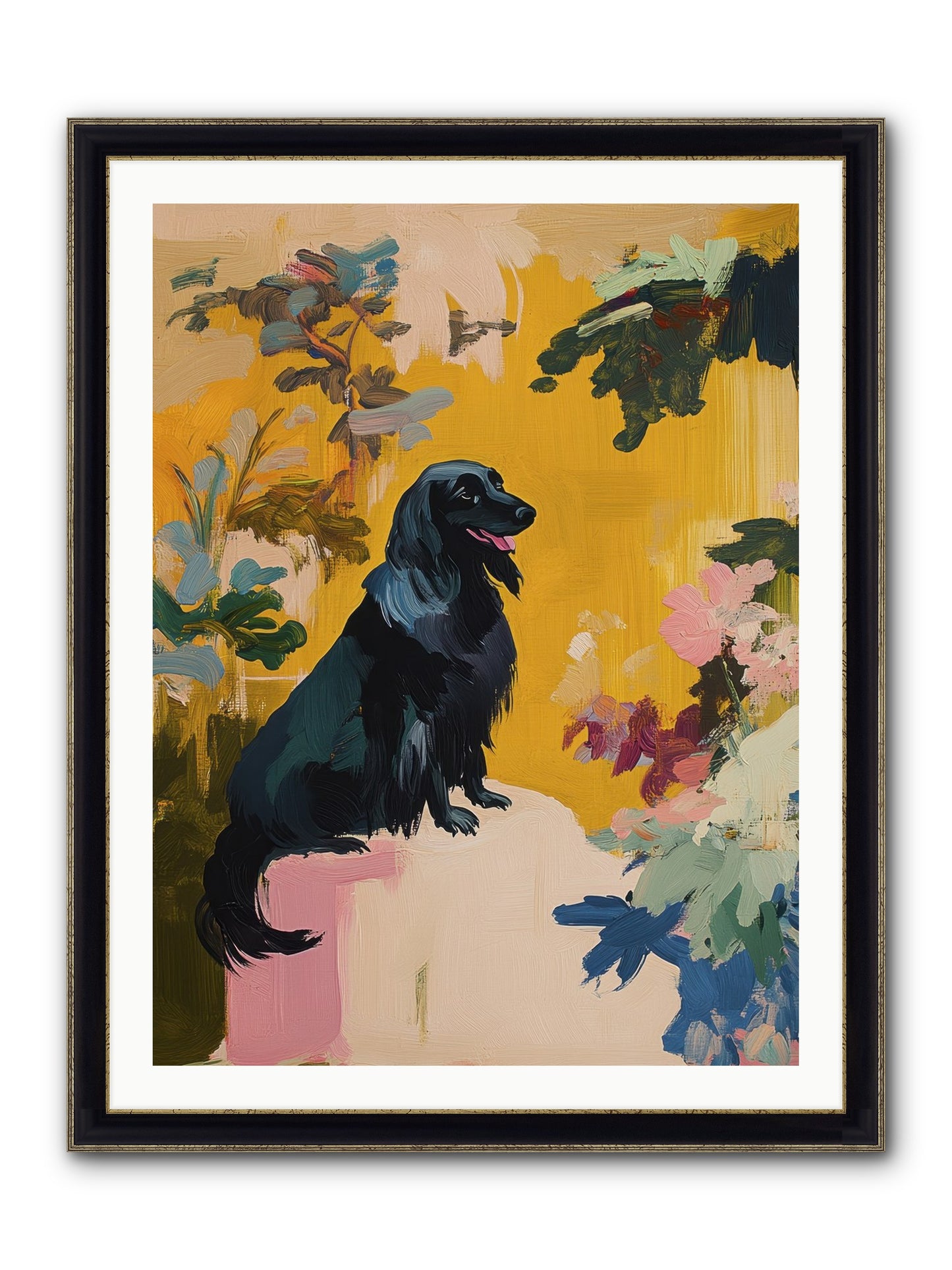 Lady Fern Framed Print - Black & Gold 30x40