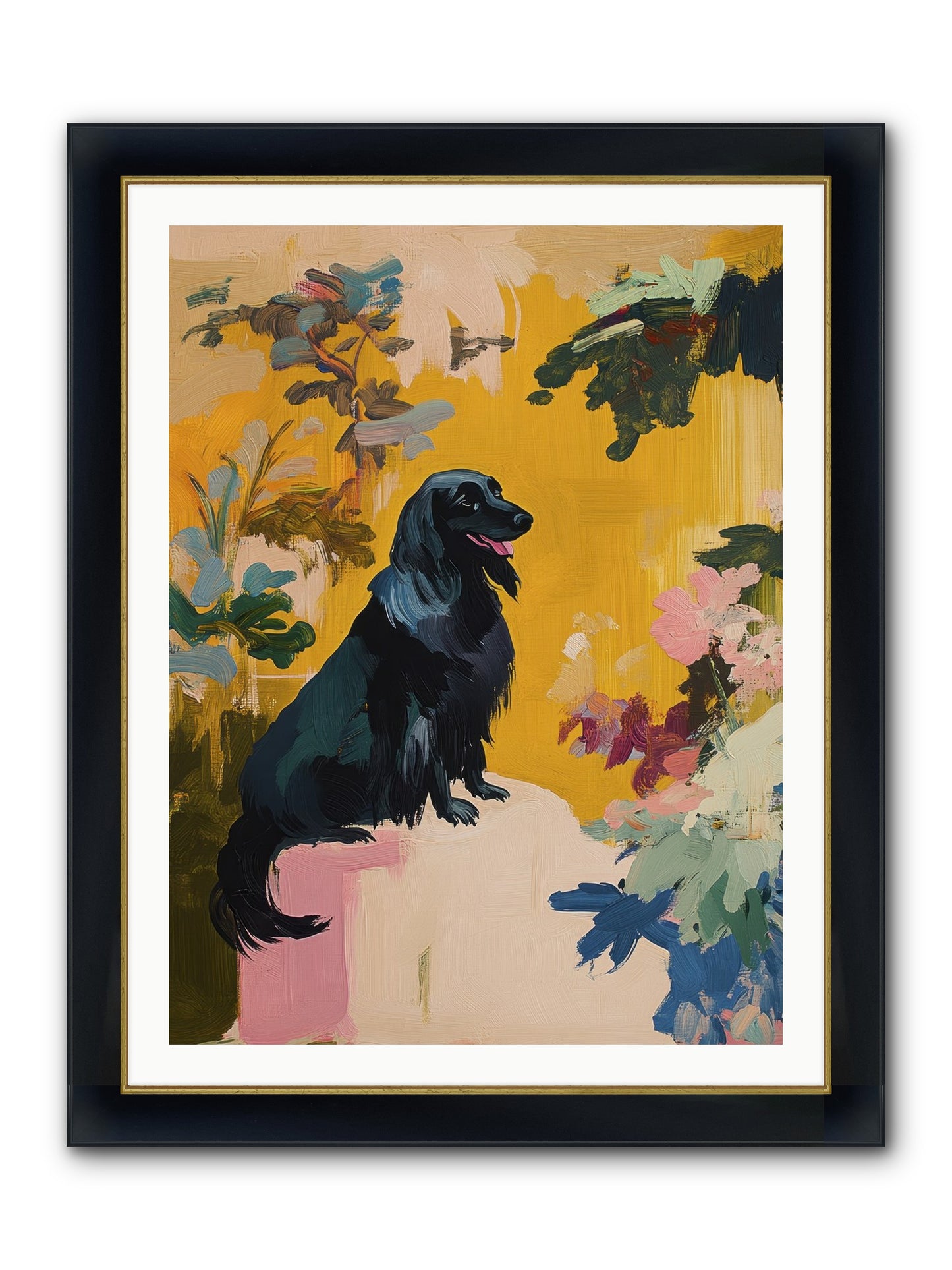 Lady Fern Framed Print - Wide Black w/Gold 30x40