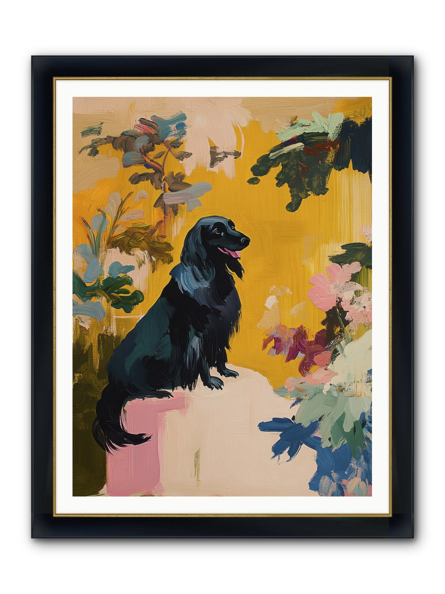 Lady Fern Framed Print - Wide Black w/Gold 36x48