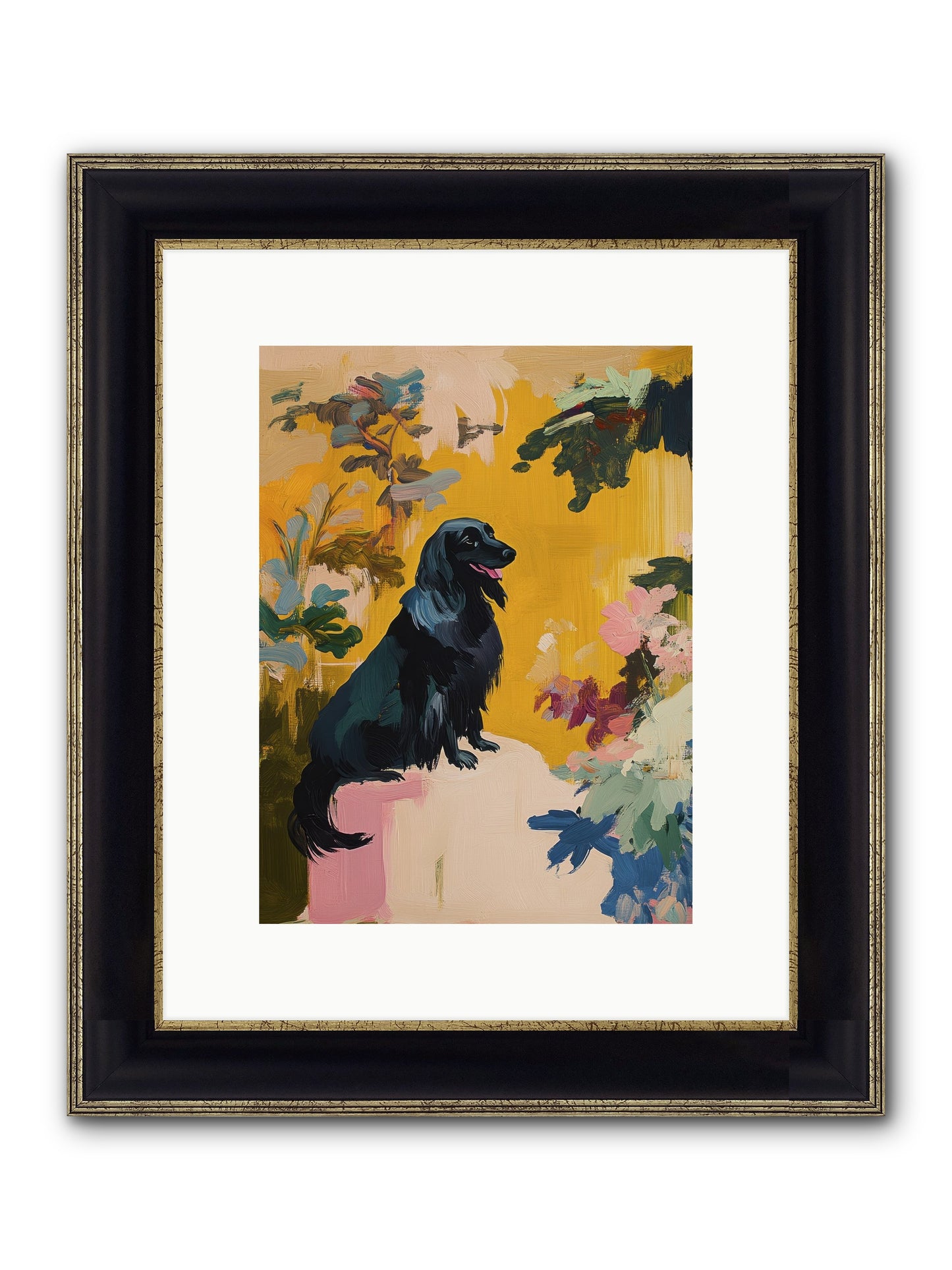 Lady Fern Framed Print - Black & Gold 9x12