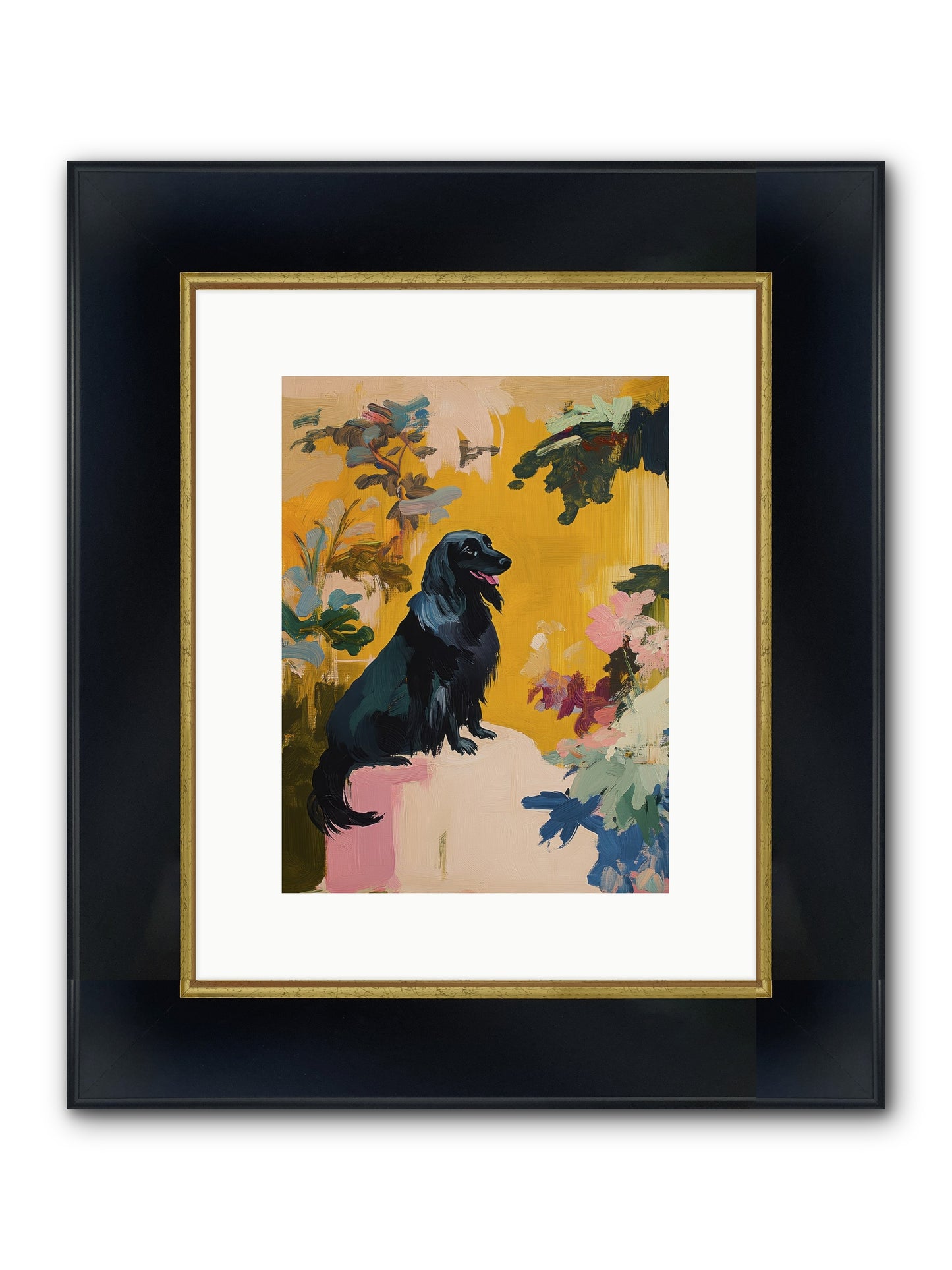 Lady Fern Framed Print - Wide Black w/Gold 9x12