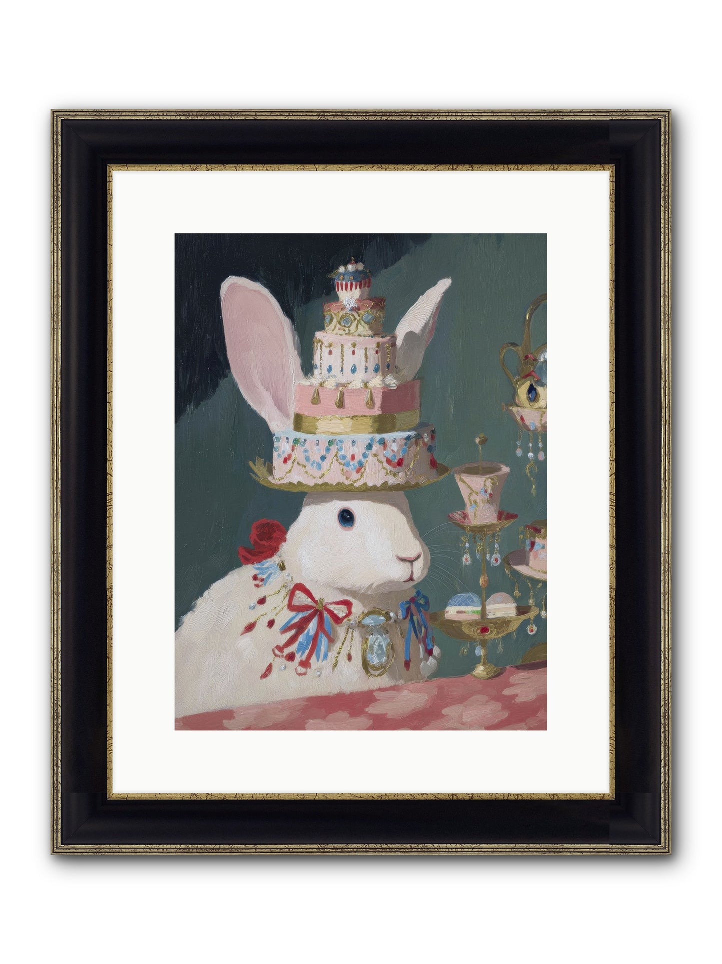Lady Lace And Frosting Framed Print - Black & Gold 12x16