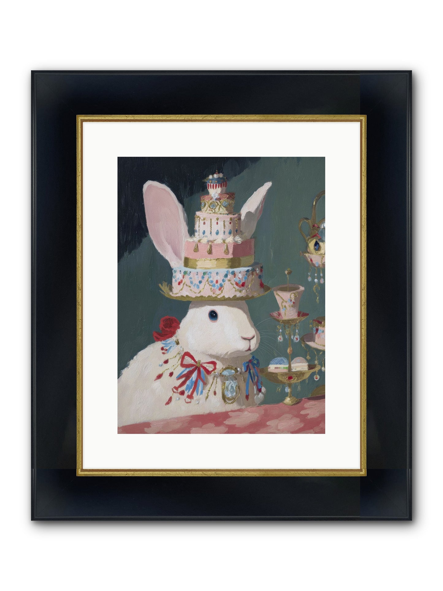 Lady Lace And Frosting Framed Print - Wide Black w/Gold 12x16