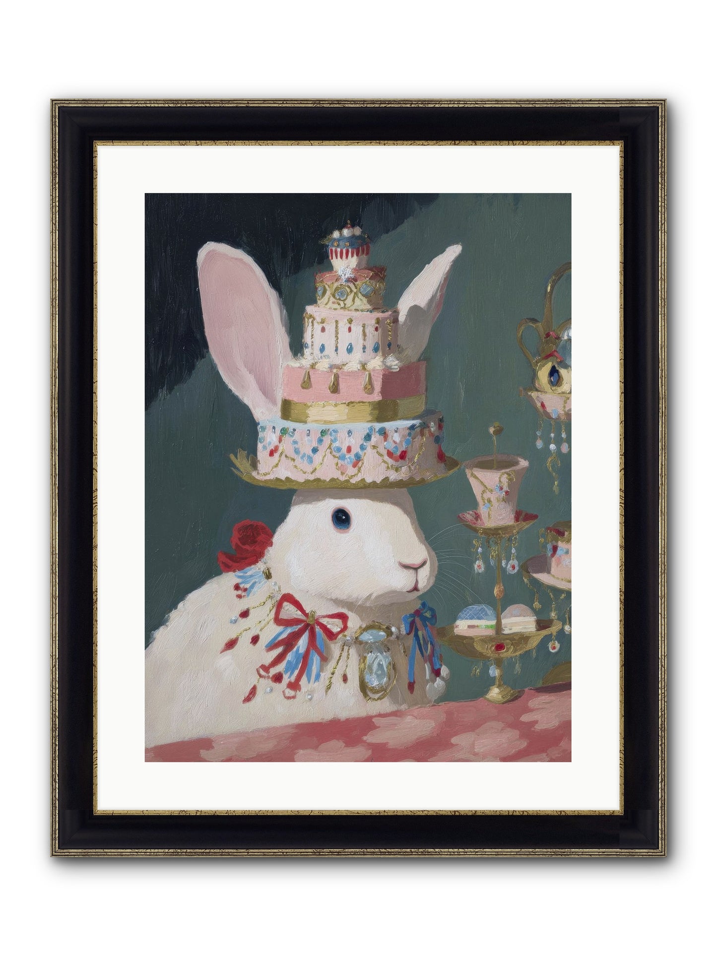 Lady Lace And Frosting Framed Print - Black & Gold 18x24