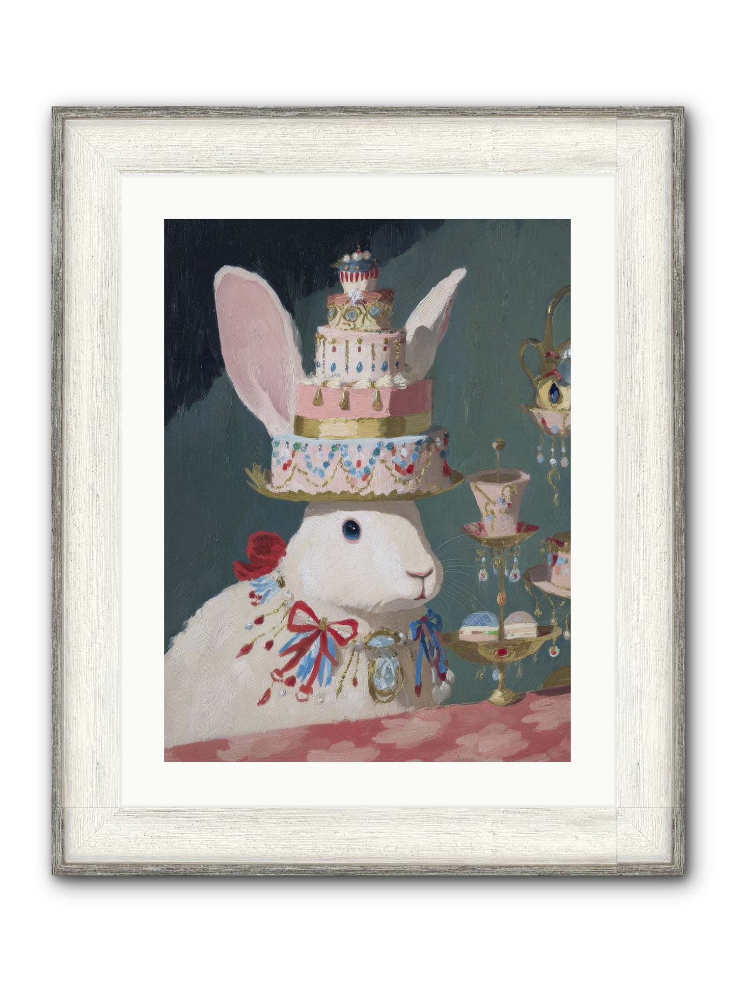 Lady Lace And Frosting Framed Print - Driftwood White 18x24