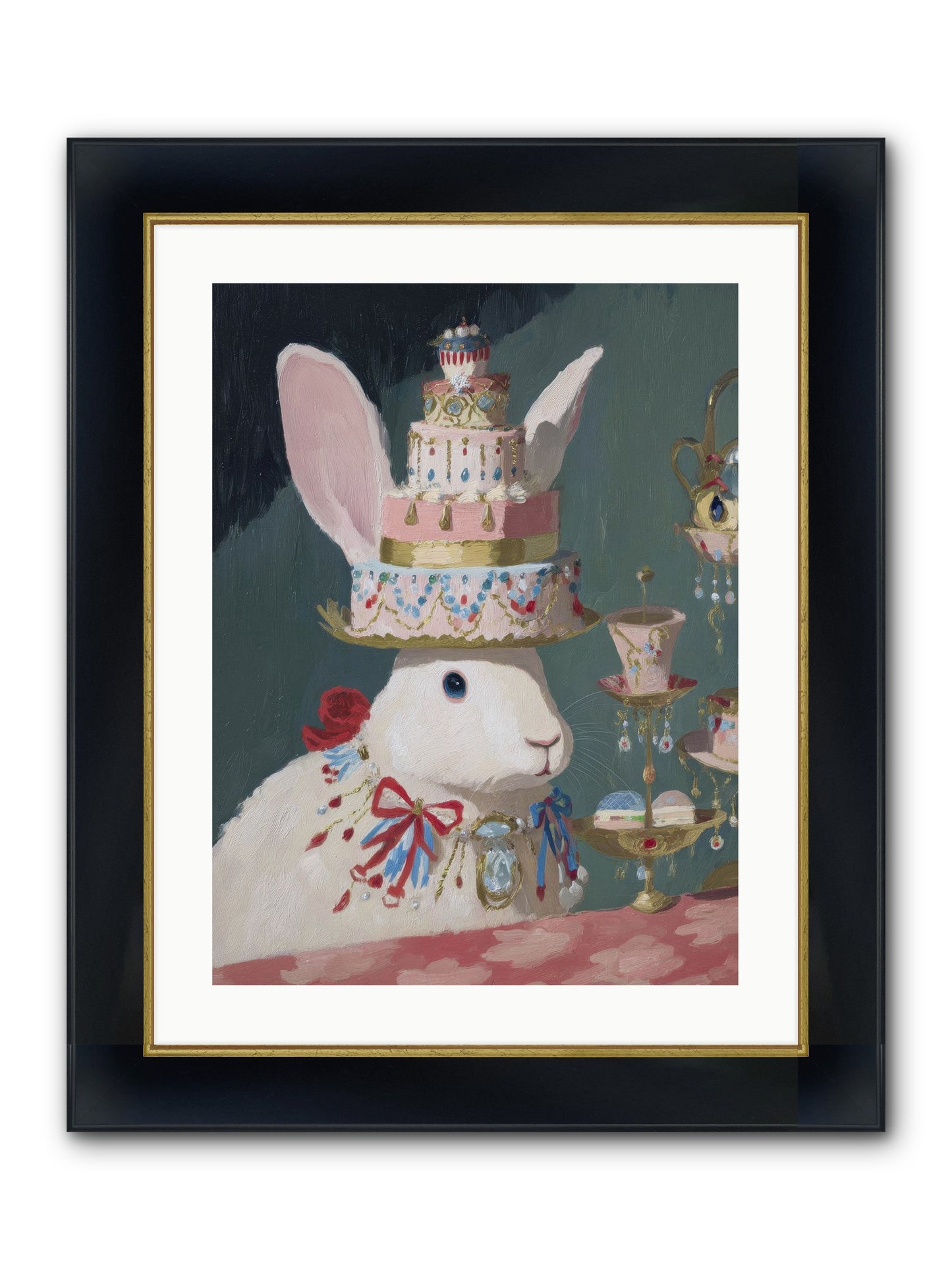 Lady Lace And Frosting Framed Print - Wide Black w/Gold 18x24