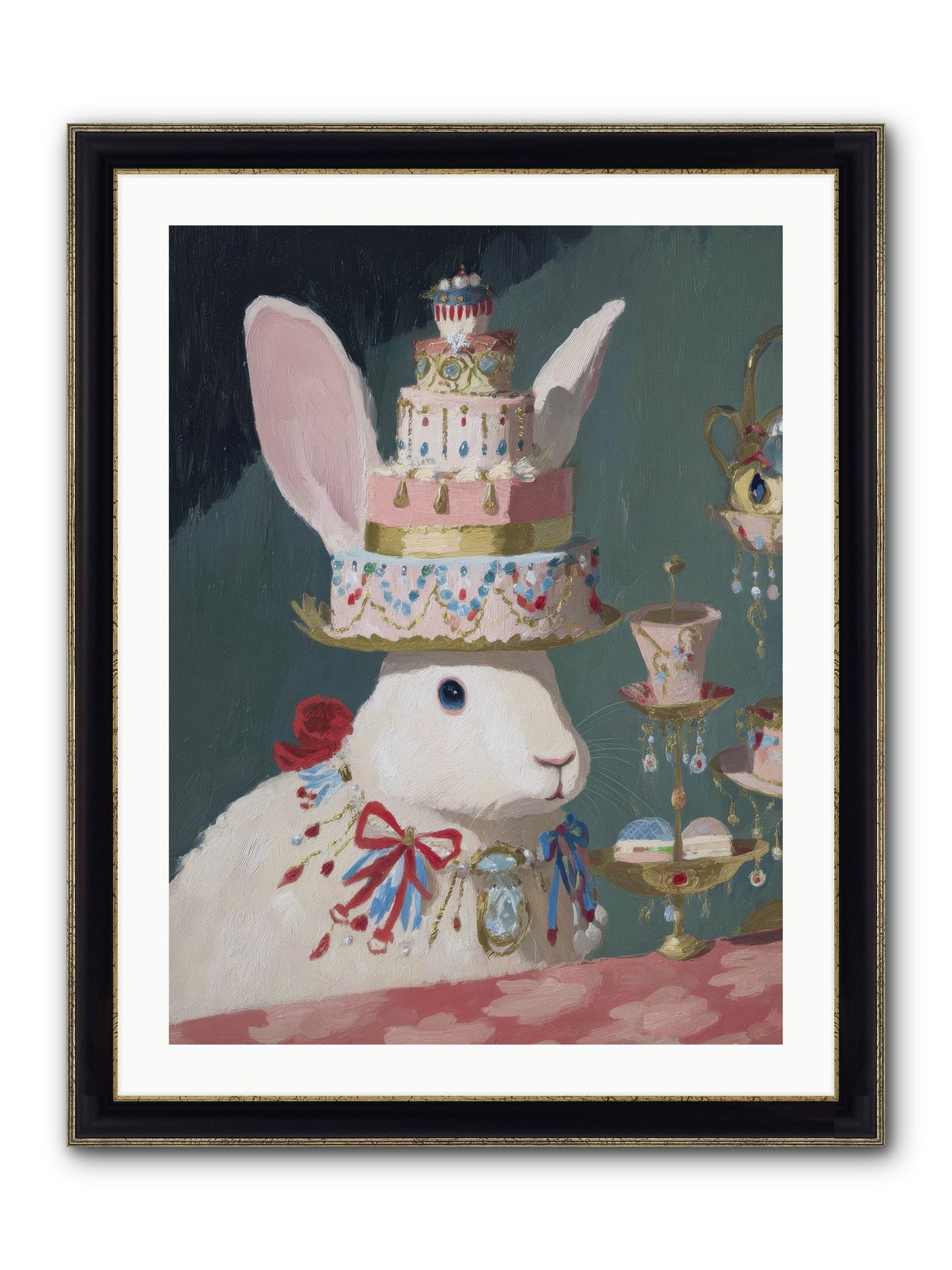 Lady Lace And Frosting Framed Print - Black & Gold 24x32