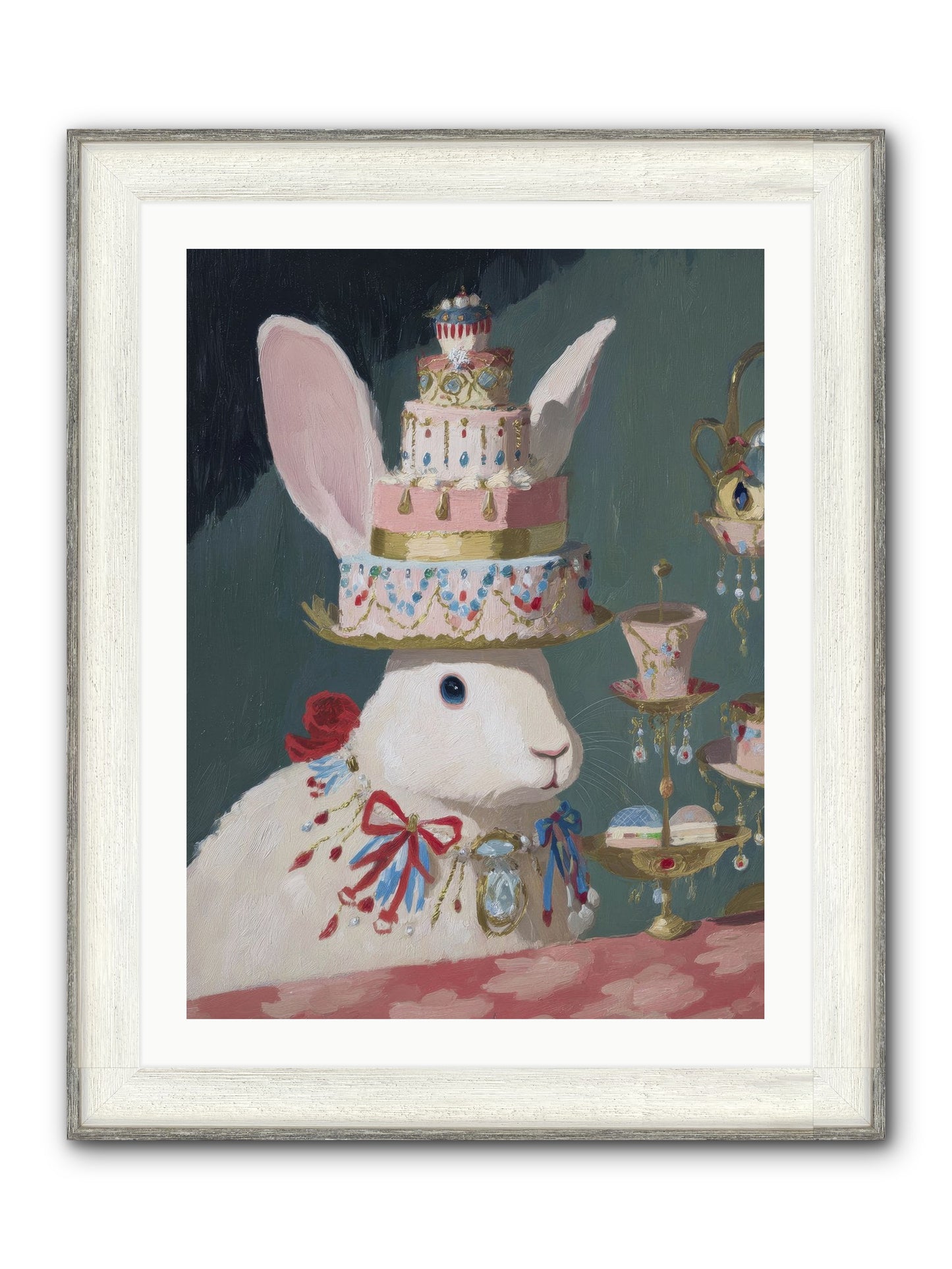 Lady Lace And Frosting Framed Print - Driftwood White 24x32
