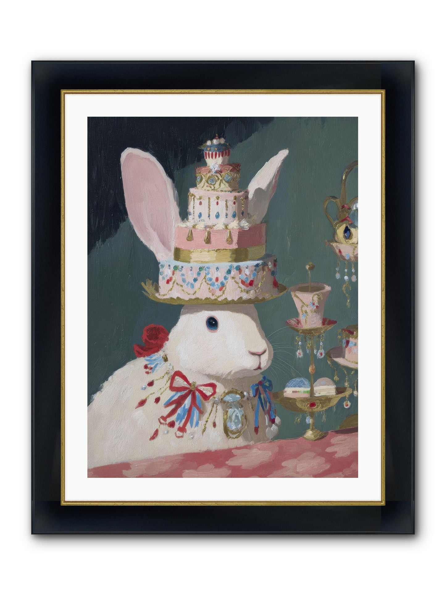 Lady Lace And Frosting Framed Print - Wide Black w/Gold 24x32