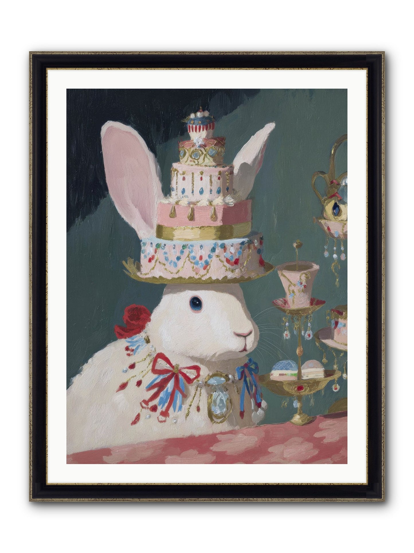 Lady Lace And Frosting Framed Print - Black & Gold 30x40