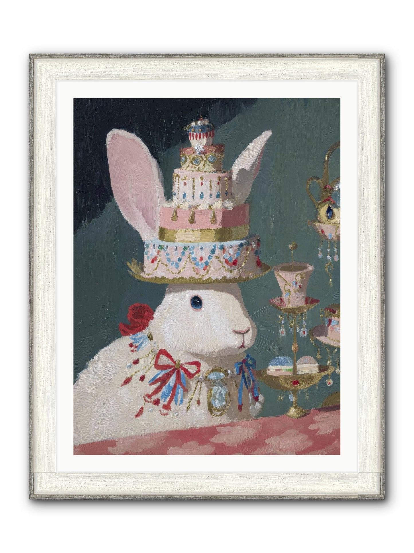 Lady Lace And Frosting Framed Print - Driftwood White 30x40