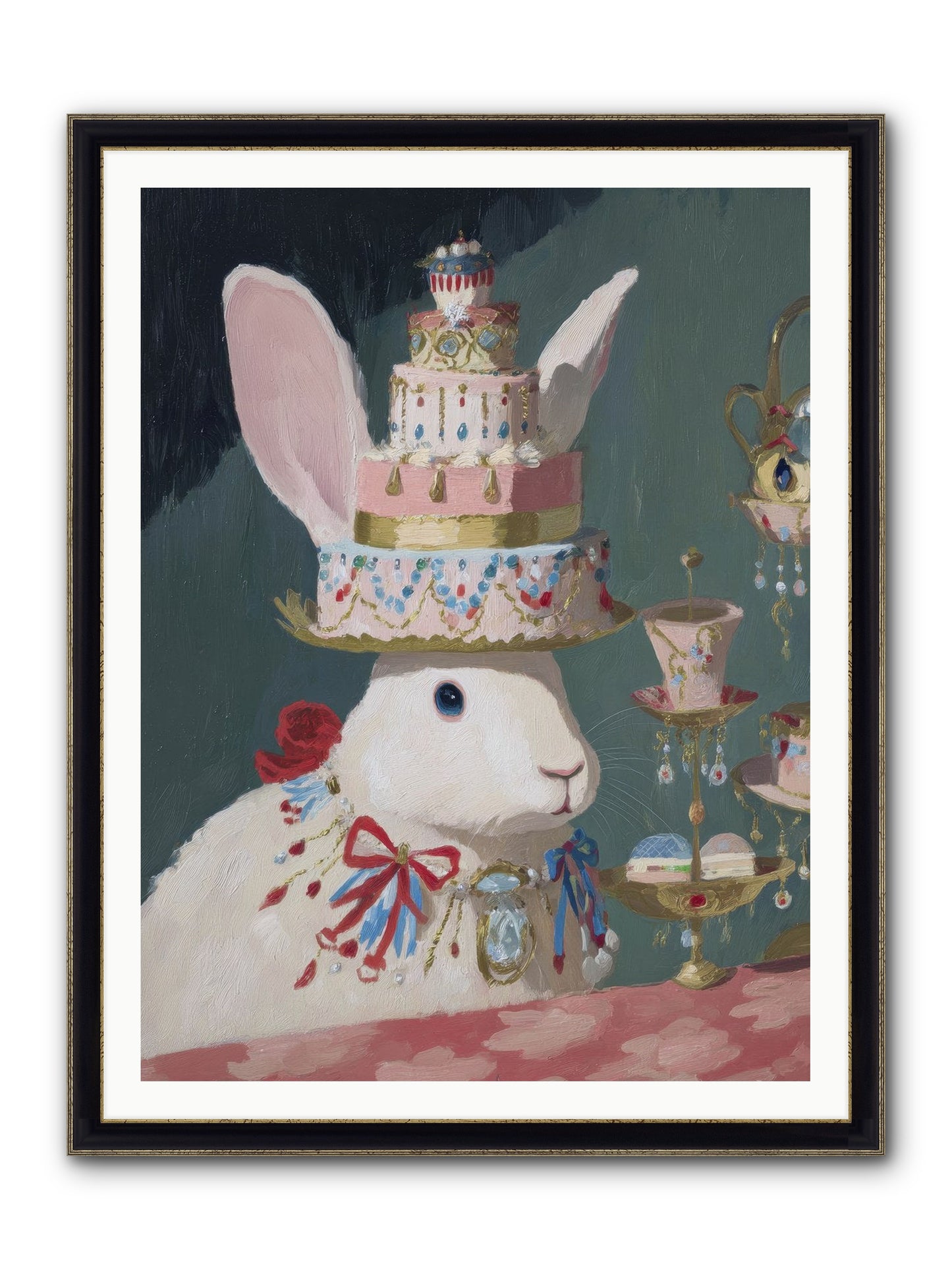 Lady Lace And Frosting Framed Print - Black & Gold 36x48