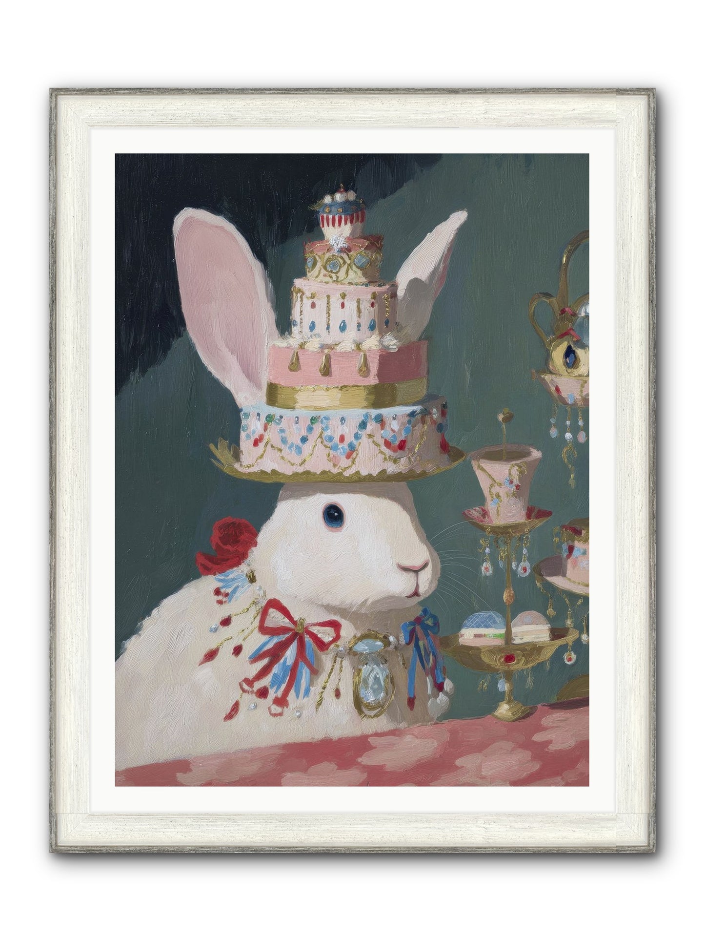 Lady Lace And Frosting Framed Print - Driftwood White 36x48