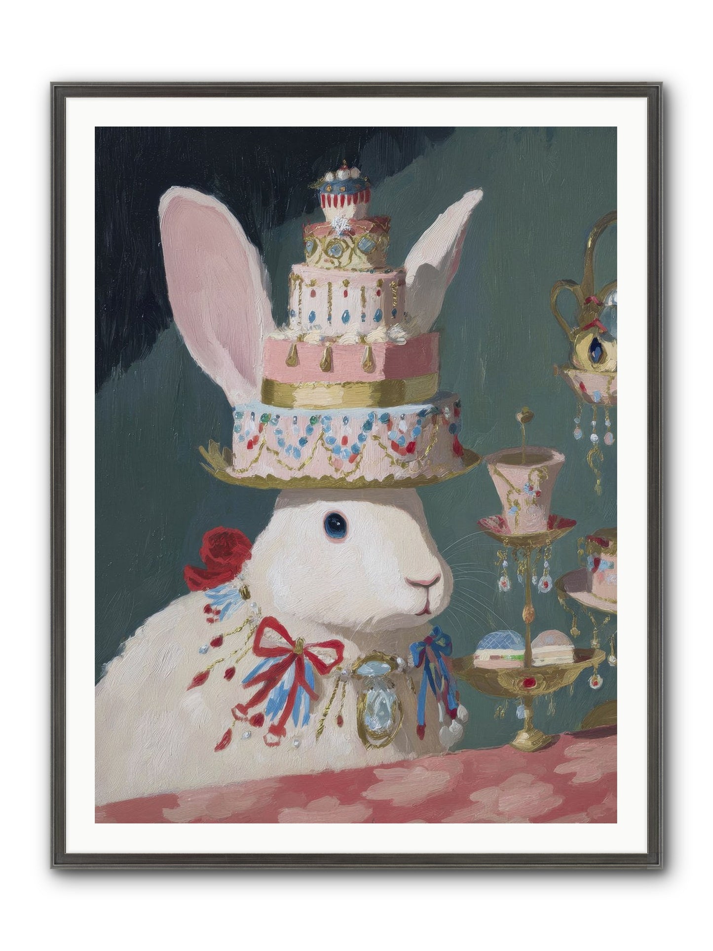 Lady Lace And Frosting Framed Print - Slimwoods Black/Silver 36x48