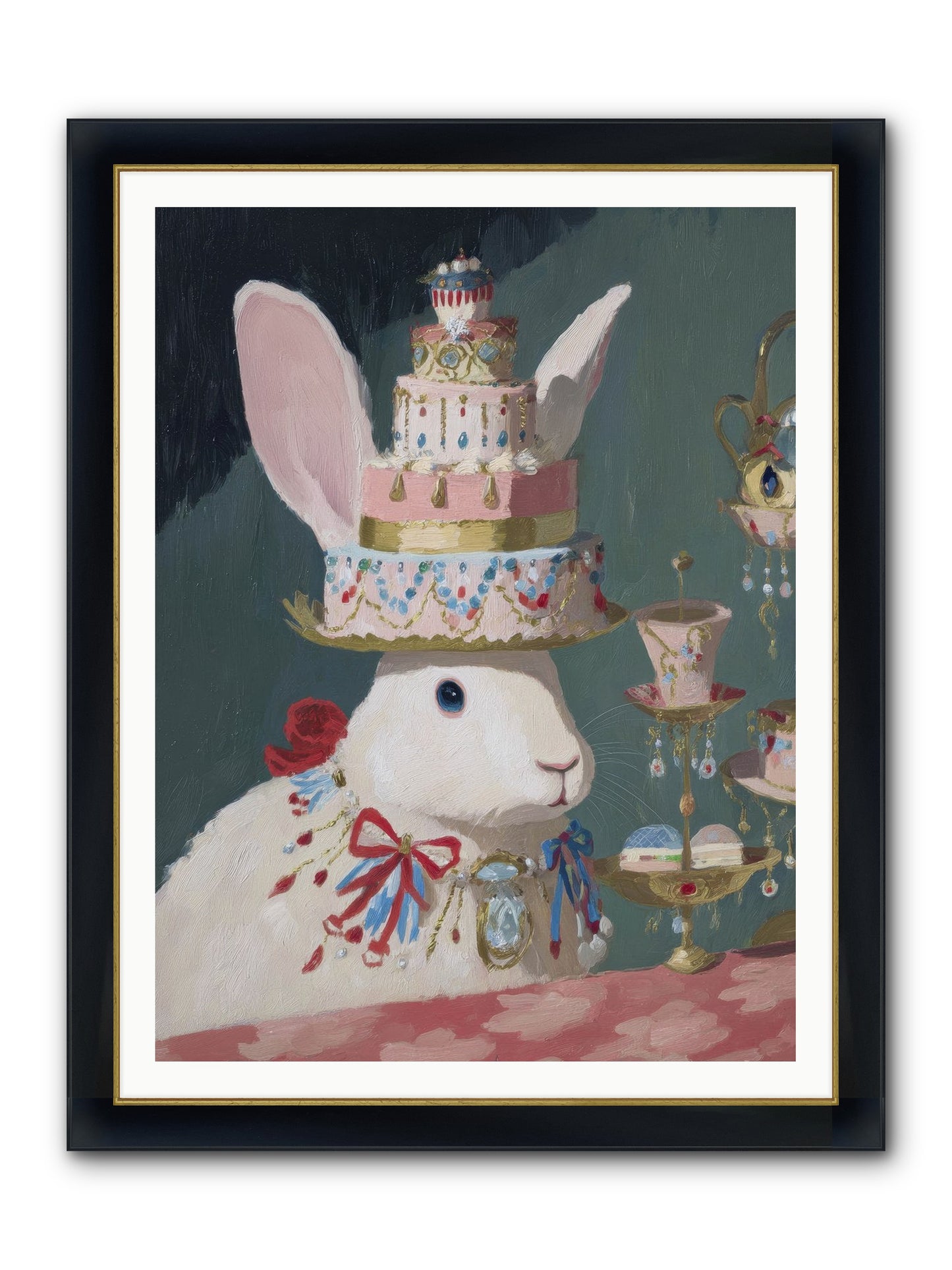 Lady Lace And Frosting Framed Print - Wide Black w/Gold 36x48