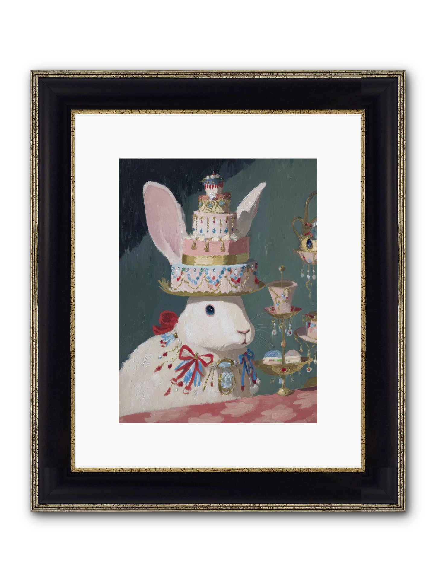 Lady Lace And Frosting Framed Print - Black & Gold 9x12