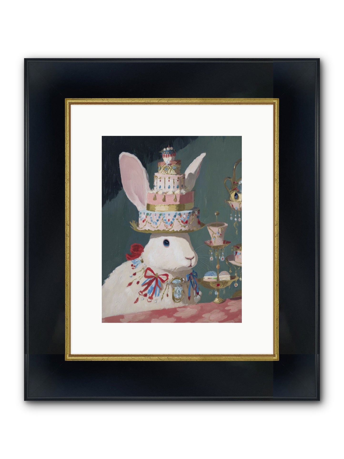 Lady Lace And Frosting Framed Print - Wide Black w/Gold 9x12