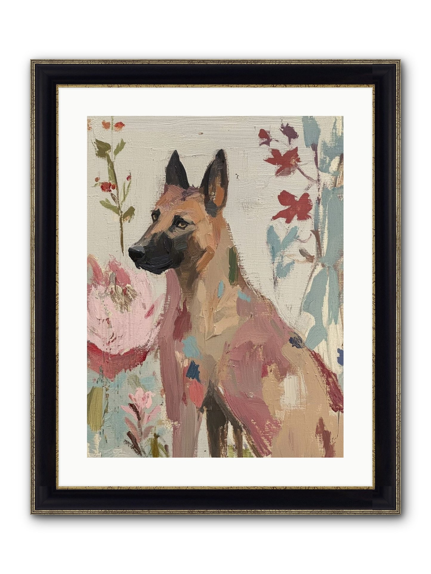 Lady Moonbeam Framed Print - Black & Gold 18x24