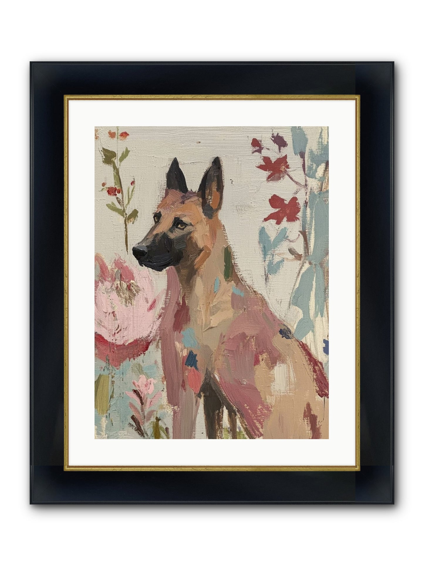 Lady Moonbeam Framed Print - Wide Black w/Gold 18x24