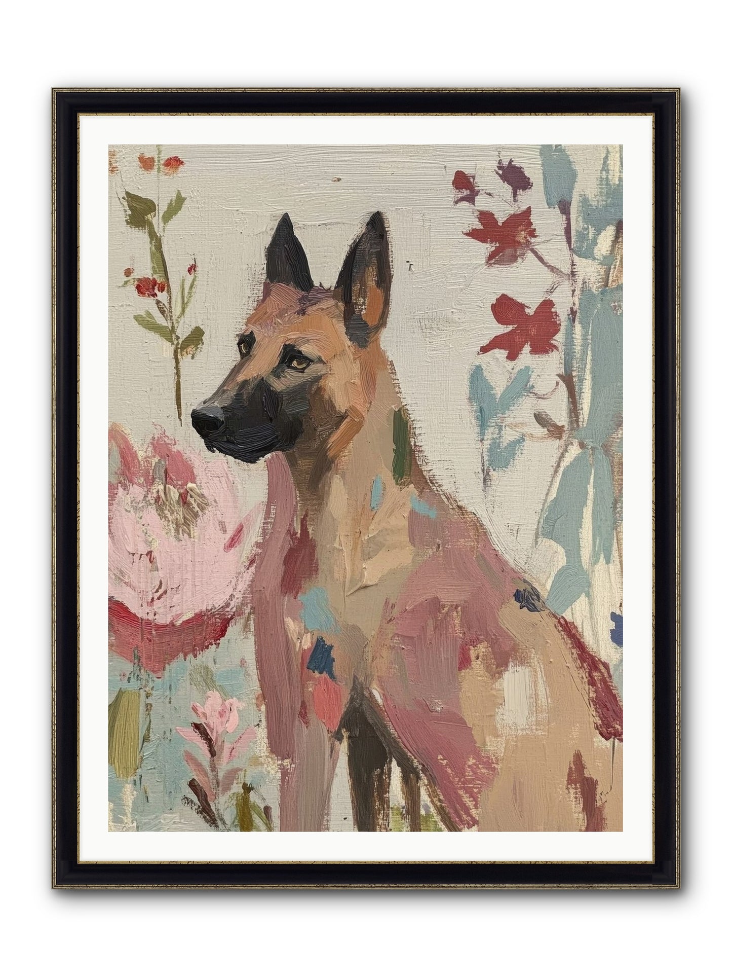Lady Moonbeam Framed Print - Black & Gold 36x48
