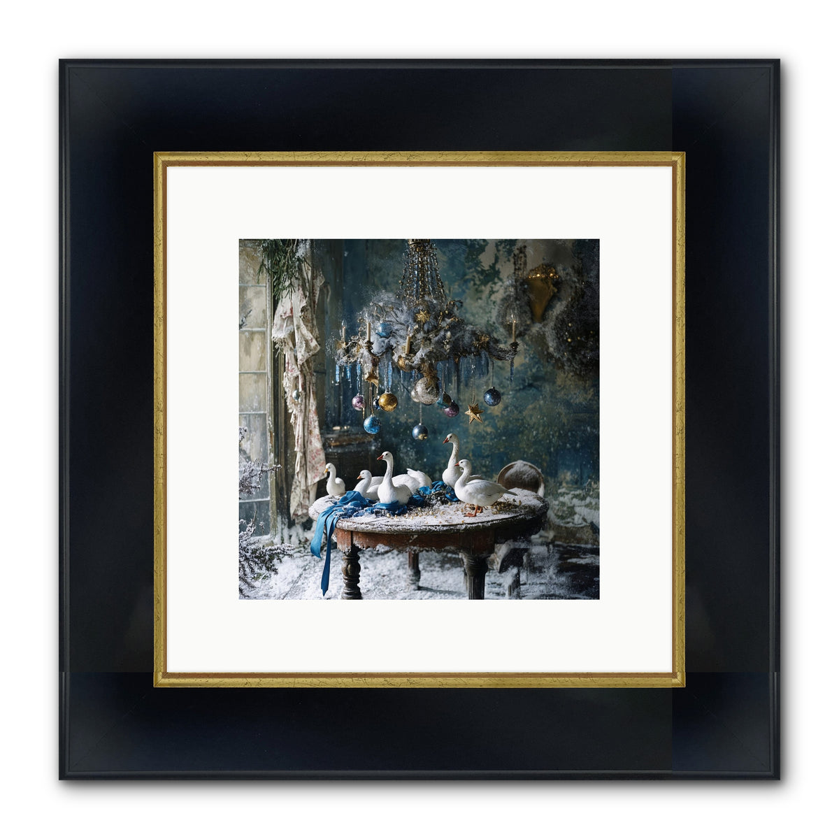 Lady Winterbourne's Vista Framed Print - Wide Black w/Gold 10x10