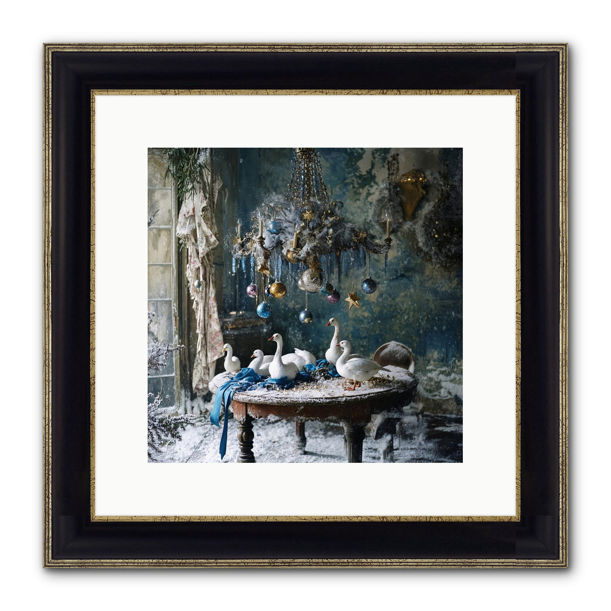 Lady Winterbourne's Vista Framed Print - Black & Gold 12x12