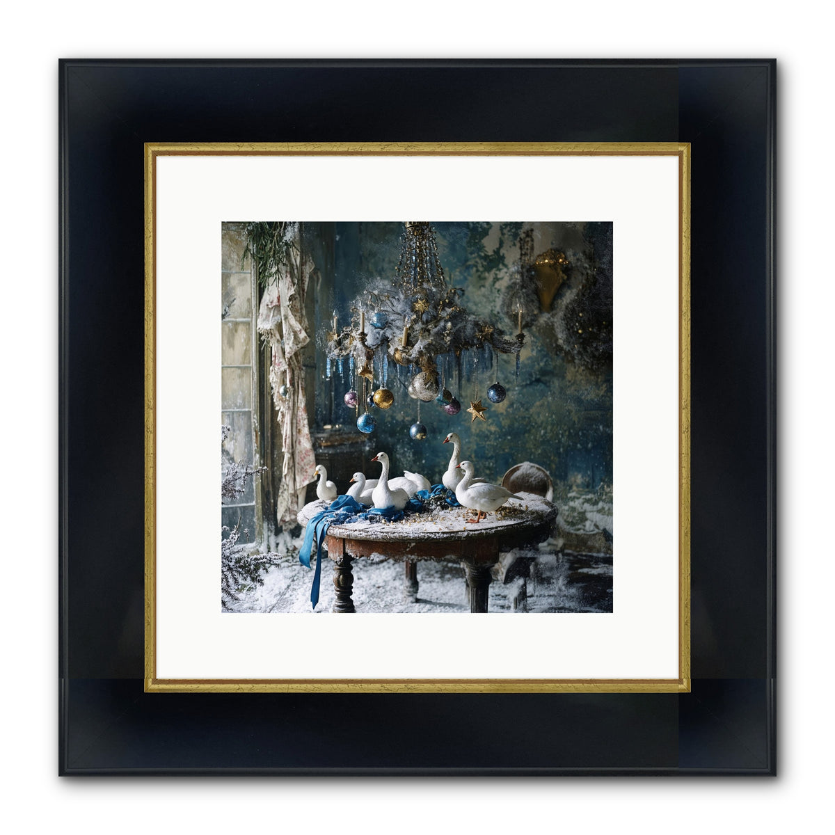 Lady Winterbourne's Vista Framed Print - Wide Black w/Gold 12x12