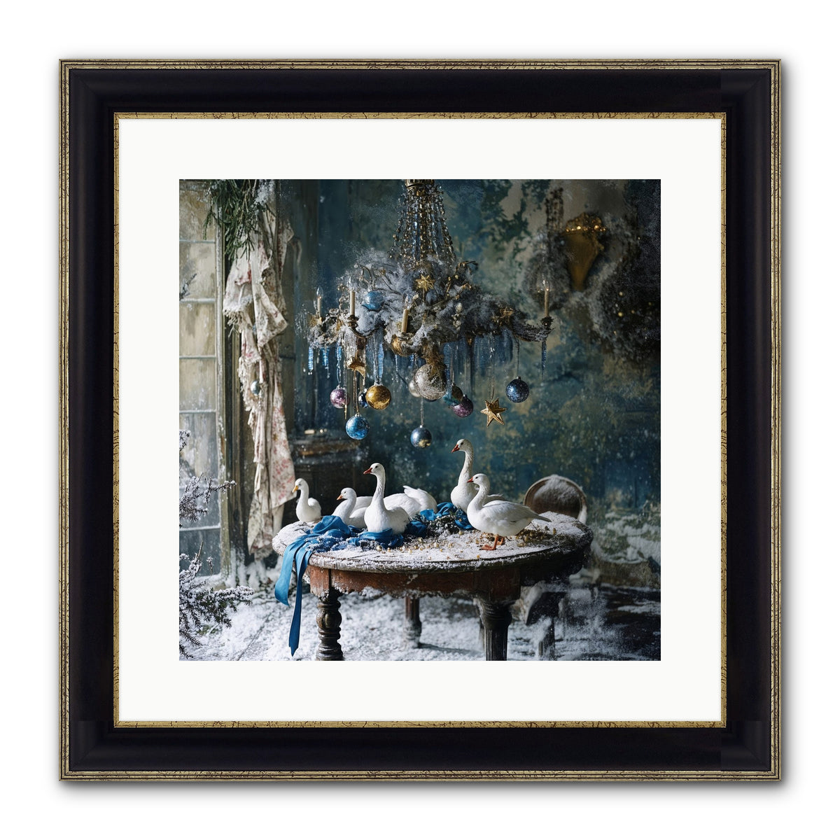 Lady Winterbourne's Vista Framed Print - Black & Gold 16x16
