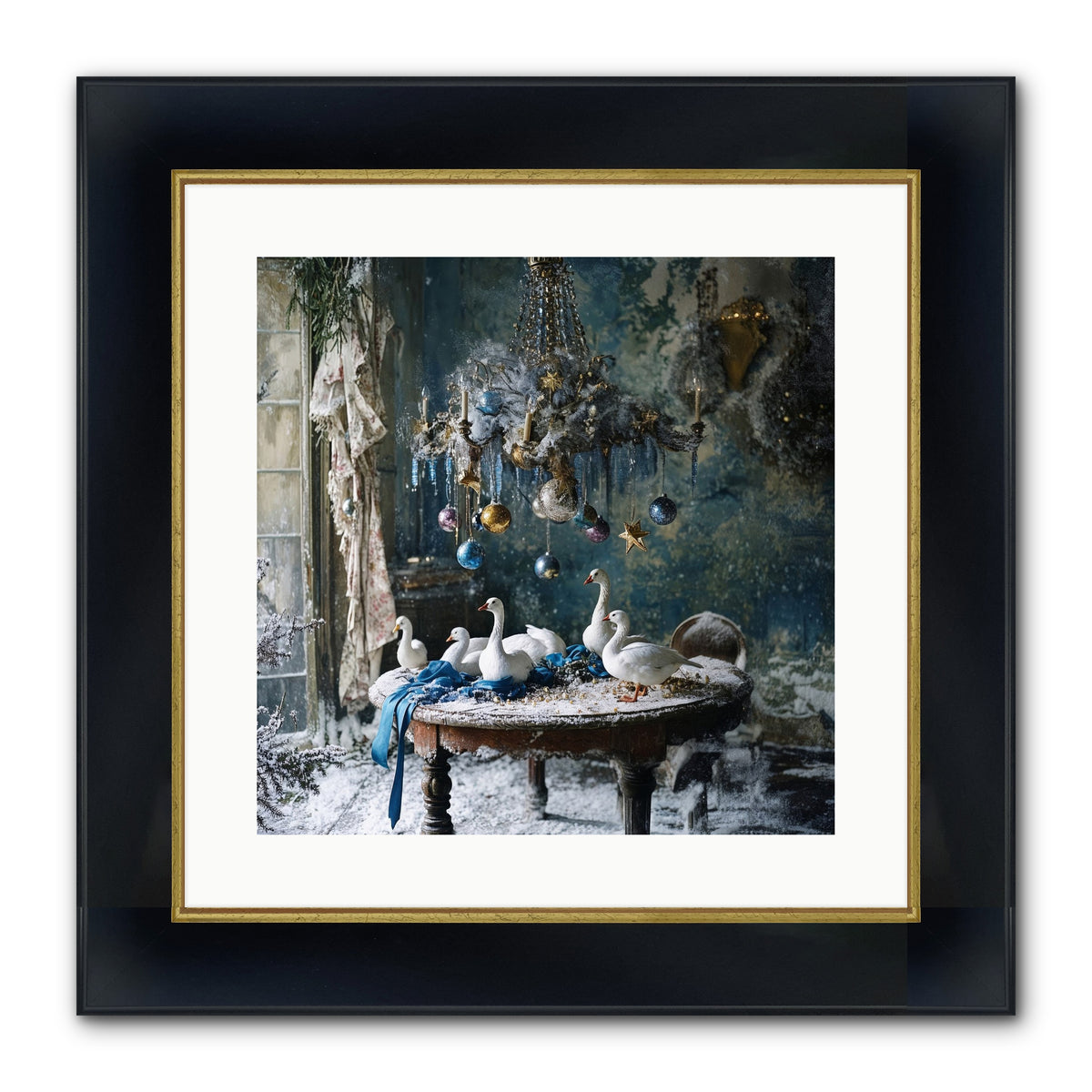 Lady Winterbourne's Vista Framed Print - Wide Black w/Gold 16x16