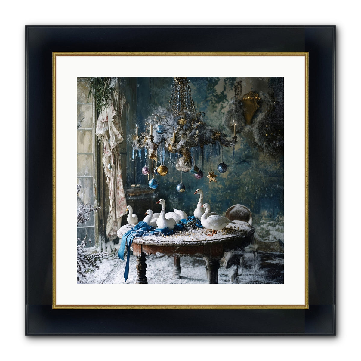 Lady Winterbourne's Vista Framed Print - Wide Black w/Gold 20x20