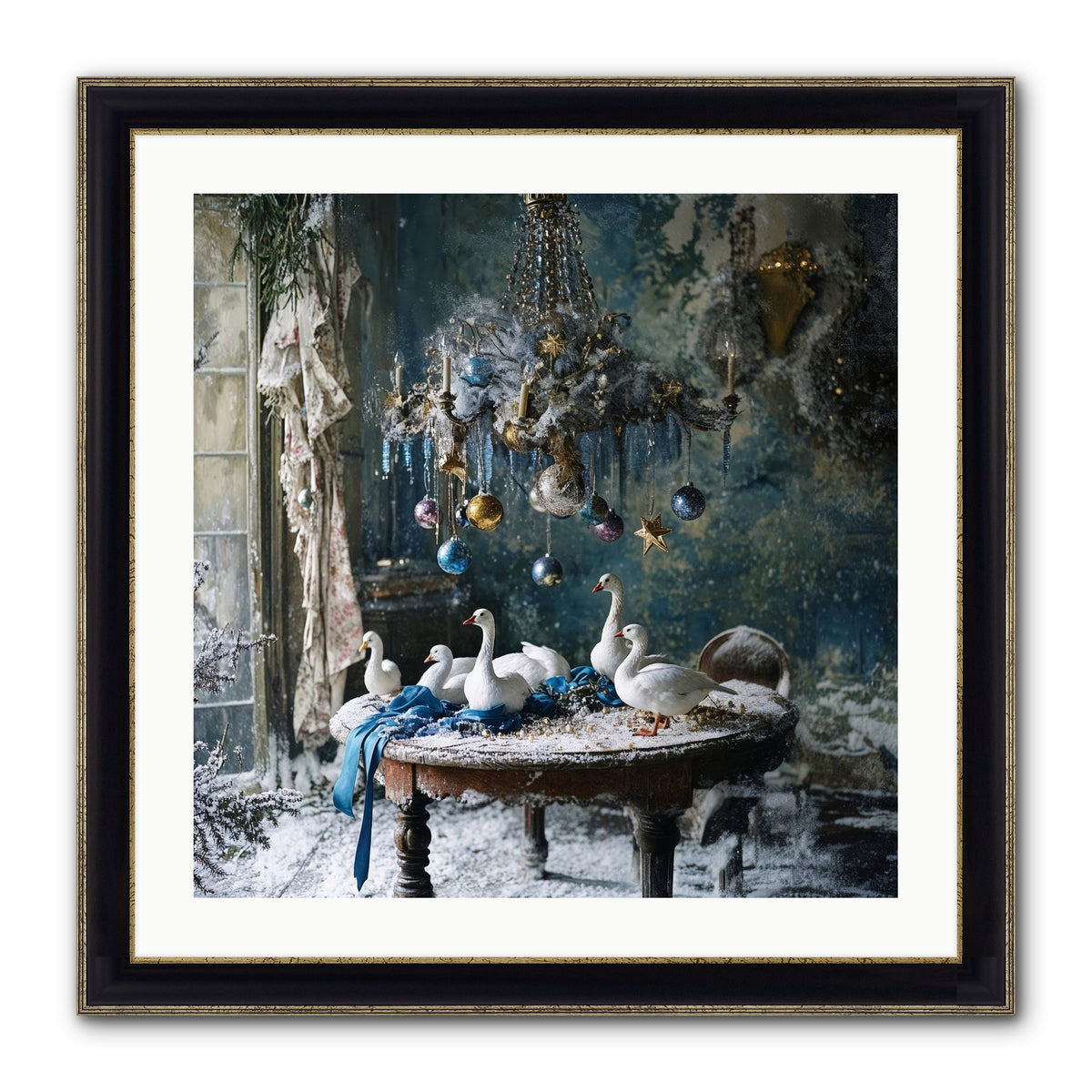 Lady Winterbourne's Vista Framed Print - Black & Gold 24x24