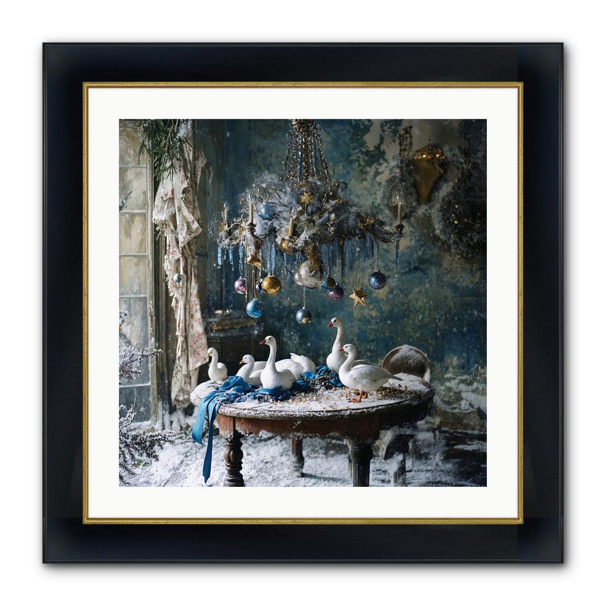 Lady Winterbourne's Vista Framed Print - Wide Black w/Gold 24x24