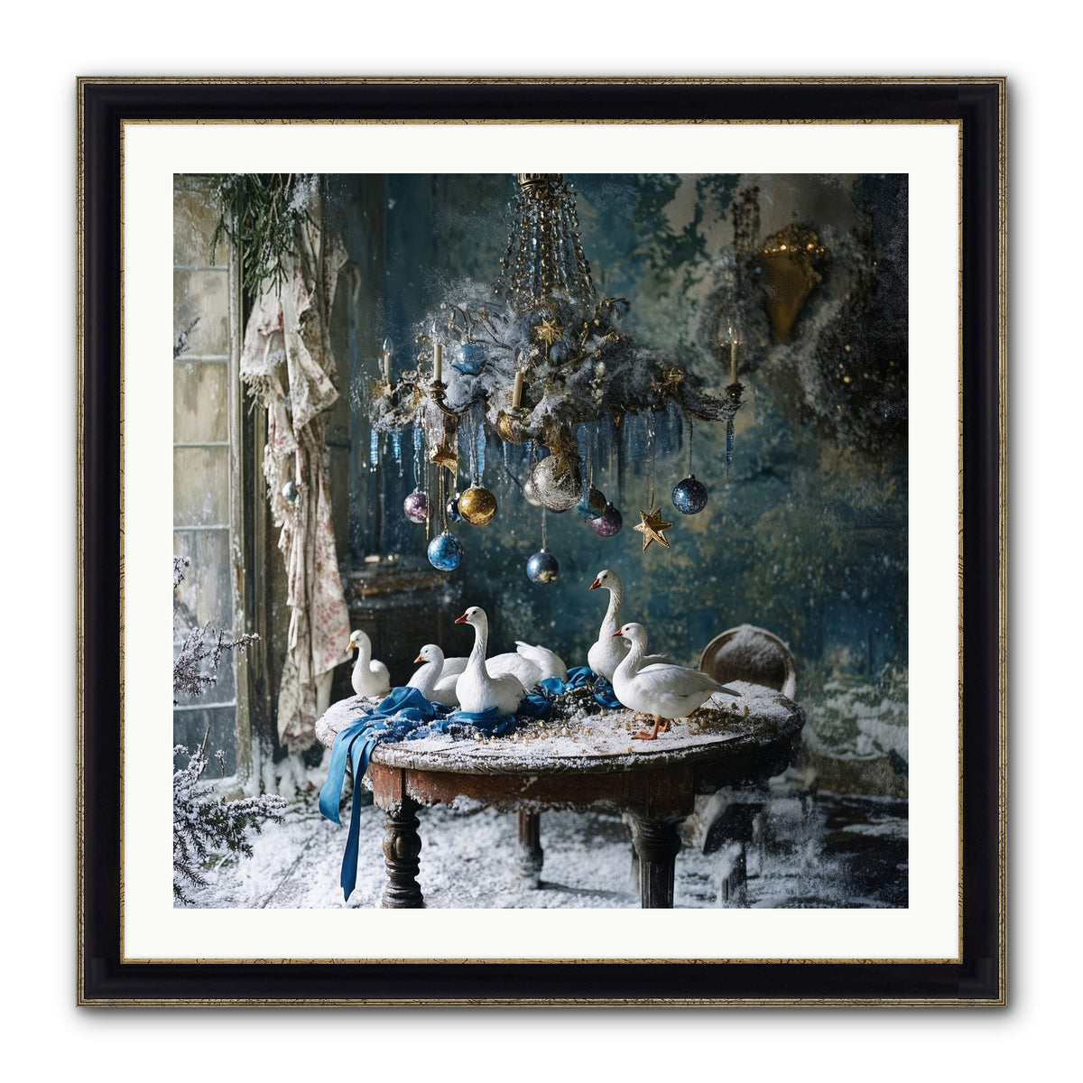 Lady Winterbourne's Vista Framed Print - Black & Gold 30x30