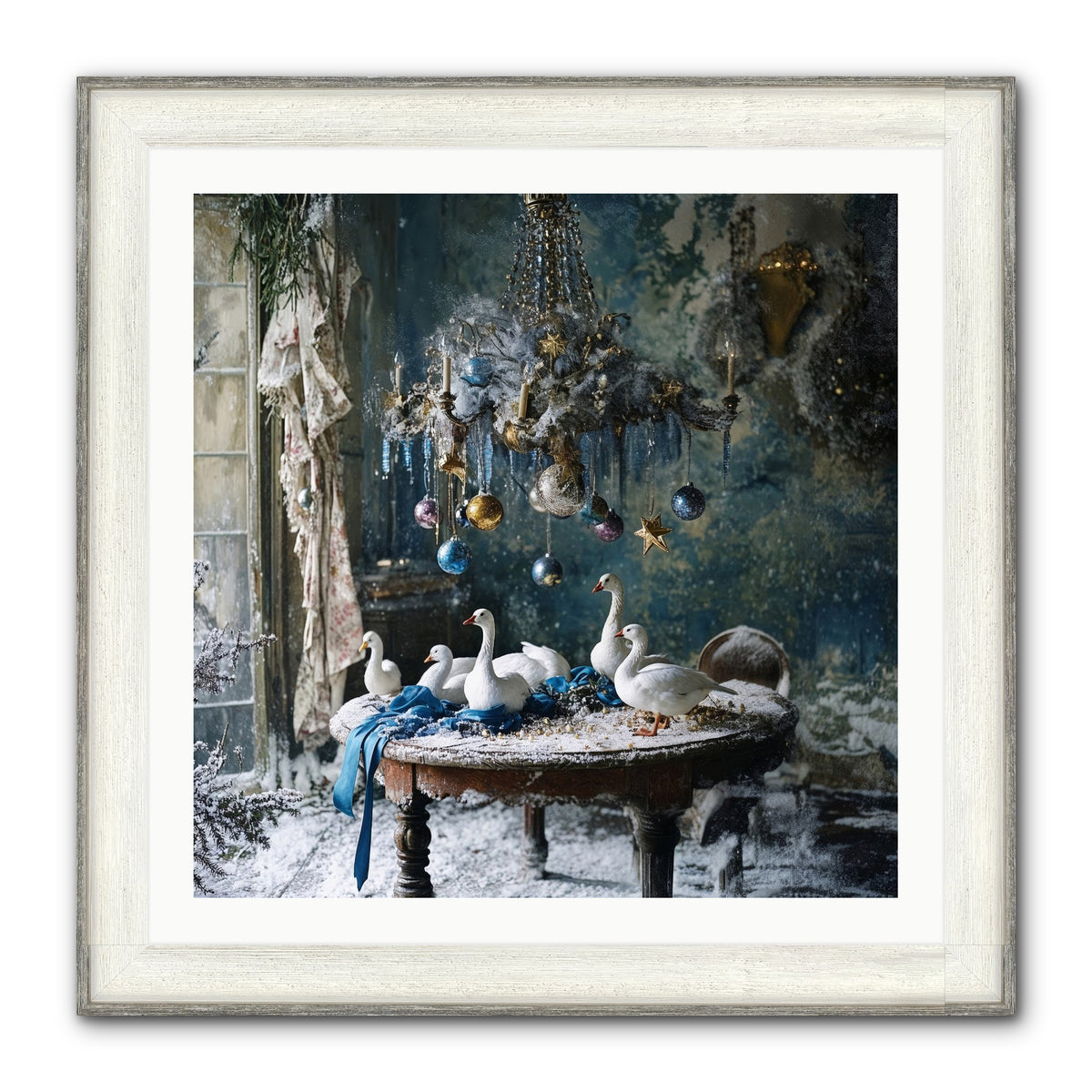 Lady Winterbourne's Vista Framed Print - Driftwood White 30x30