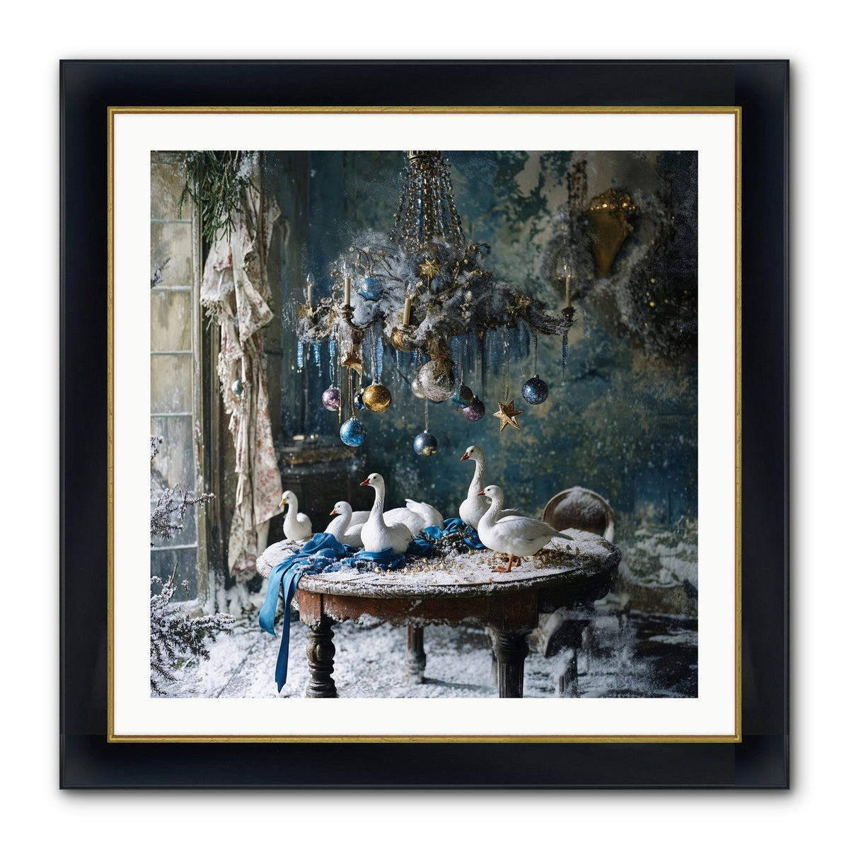 Lady Winterbourne's Vista Framed Print - Wide Black w/Gold 30x30