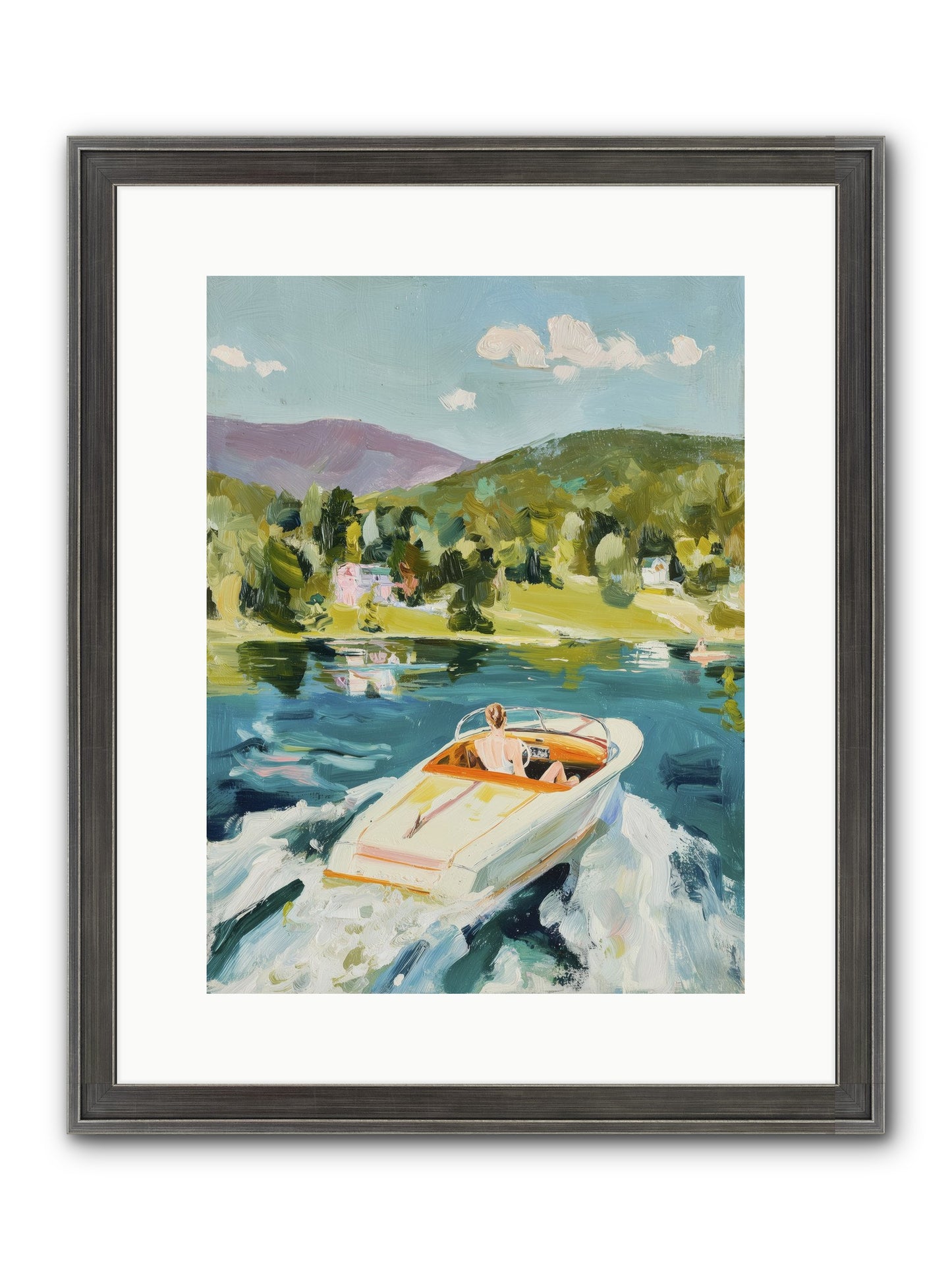Lake Adventures Framed Print - Slimwoods Black/Silver 12x16