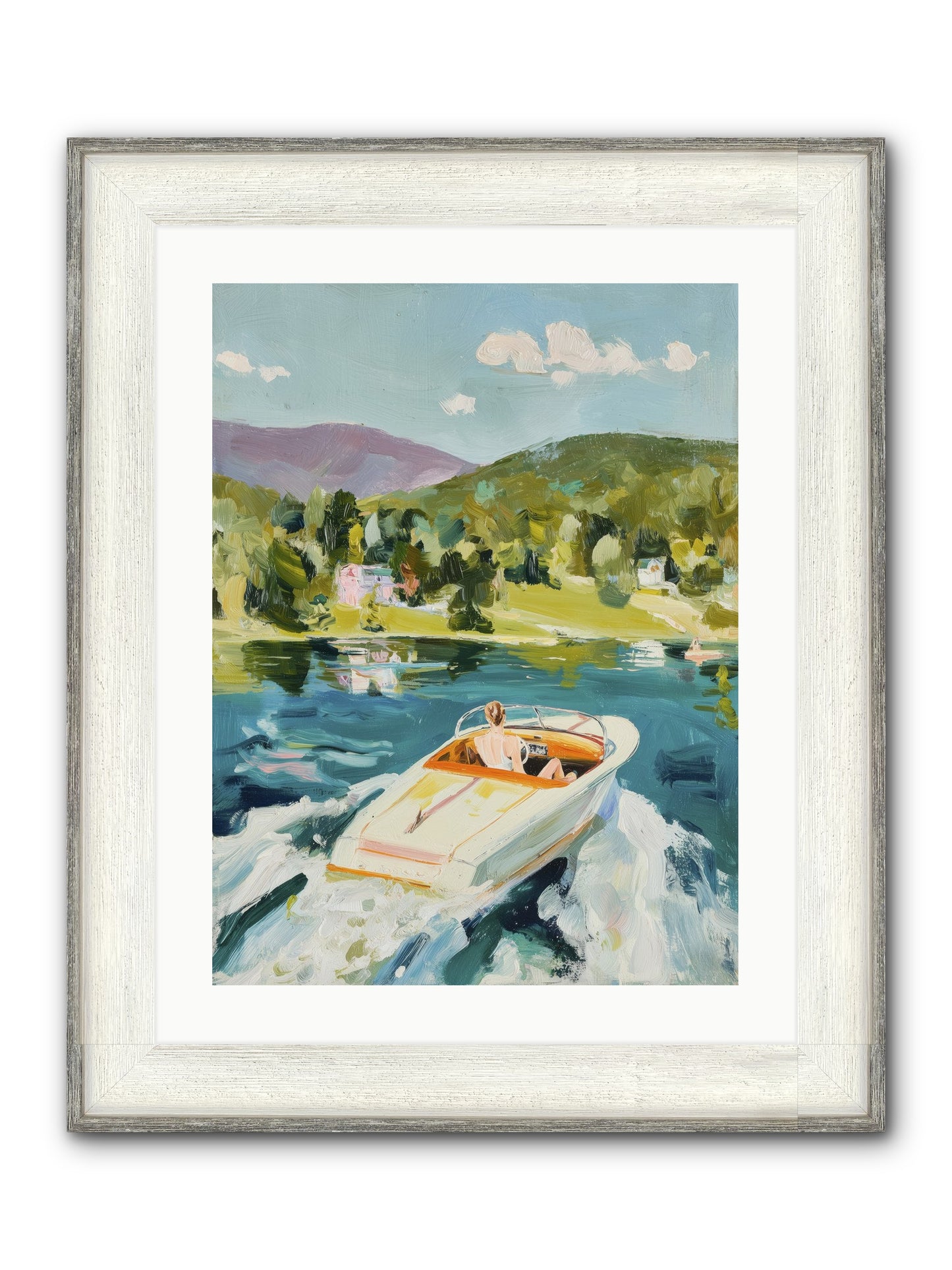 Lake Adventures Framed Print - Driftwood White 18x24