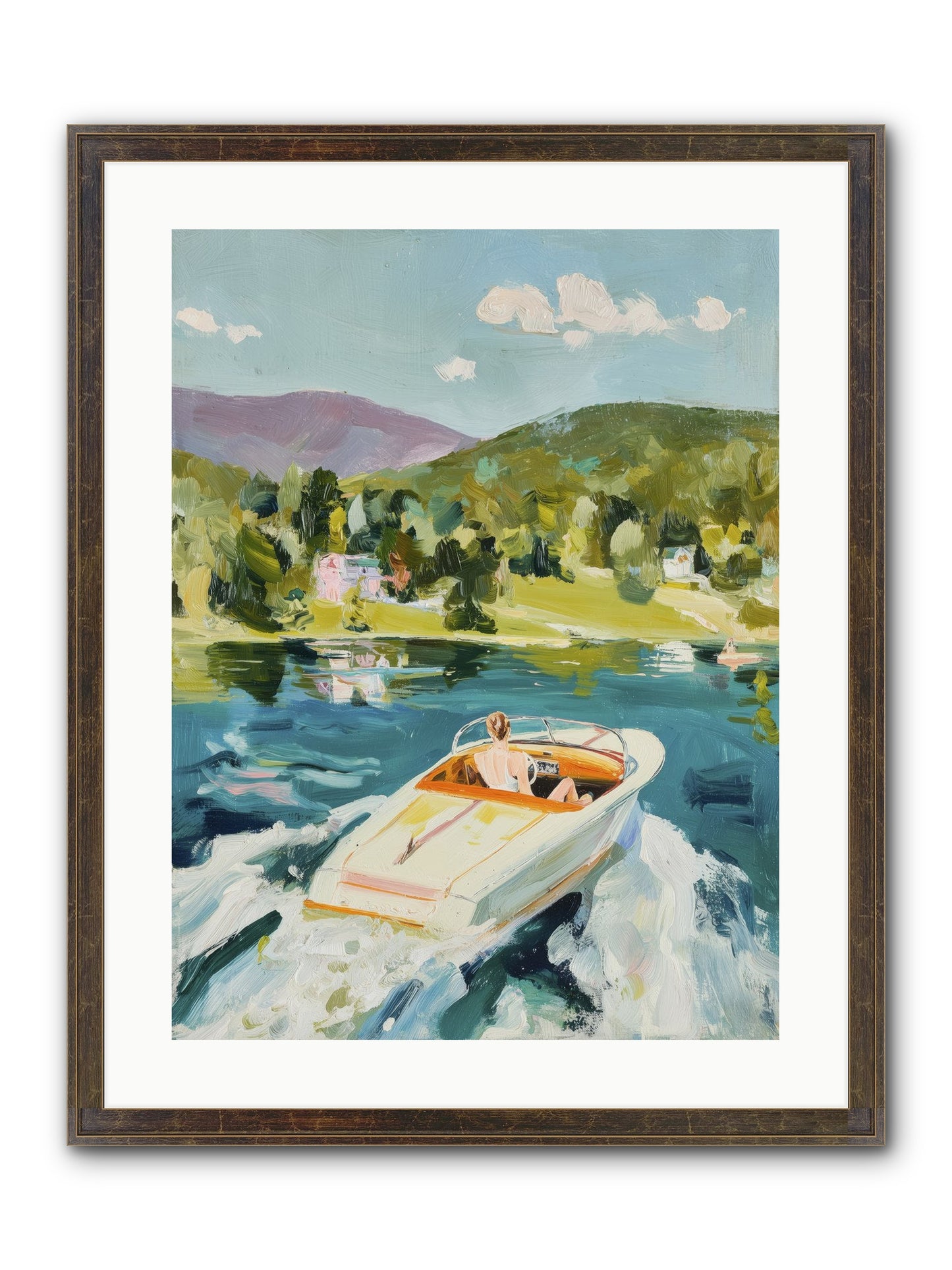 Lake Adventures Framed Print - Slimwoods Black/Gold 18x24