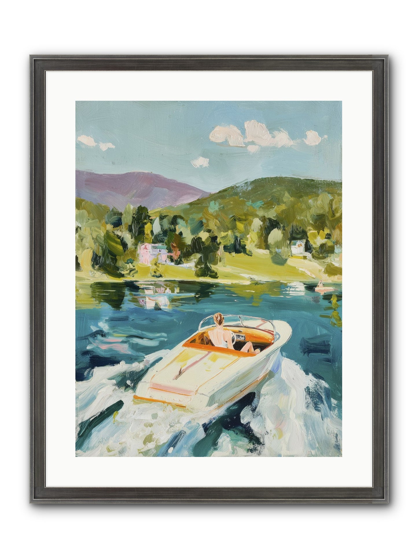 Lake Adventures Framed Print - Slimwoods Black/Silver 18x24