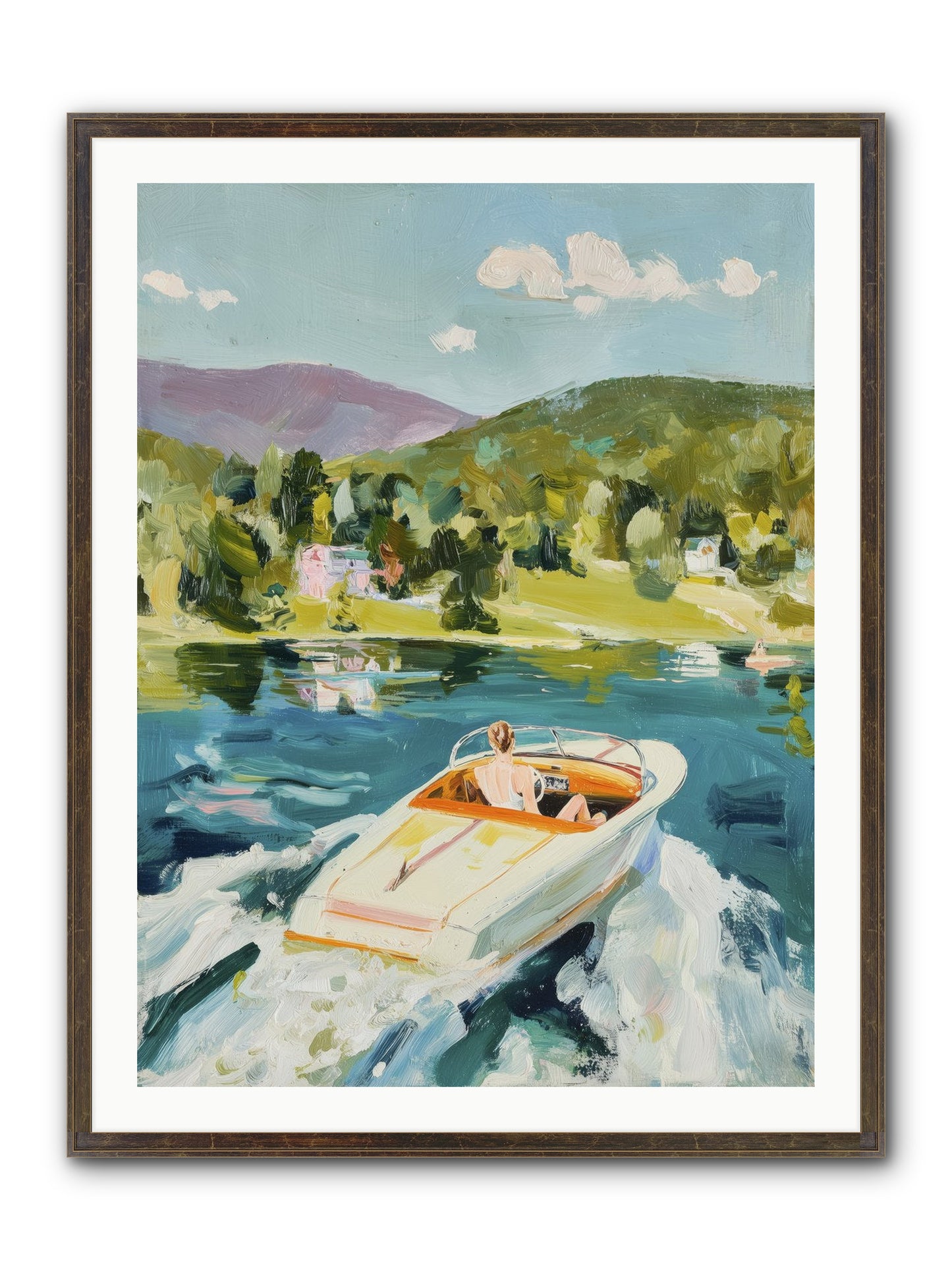 Lake Adventures Framed Print - Slimwoods Black/Gold 30x40